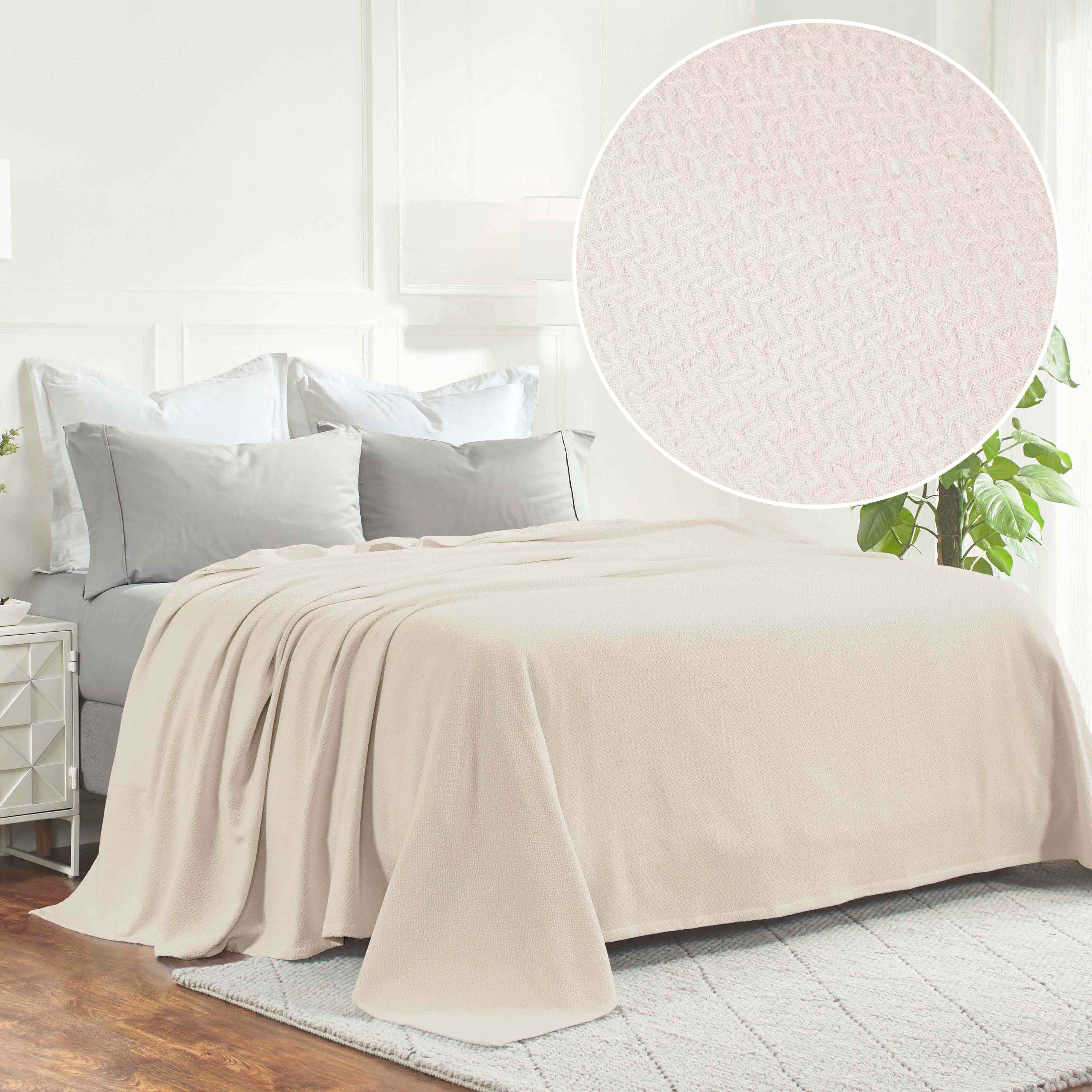 Nobel Cotton Textured Chevron Lightweight Woven Blanket - Blue Nile Mills