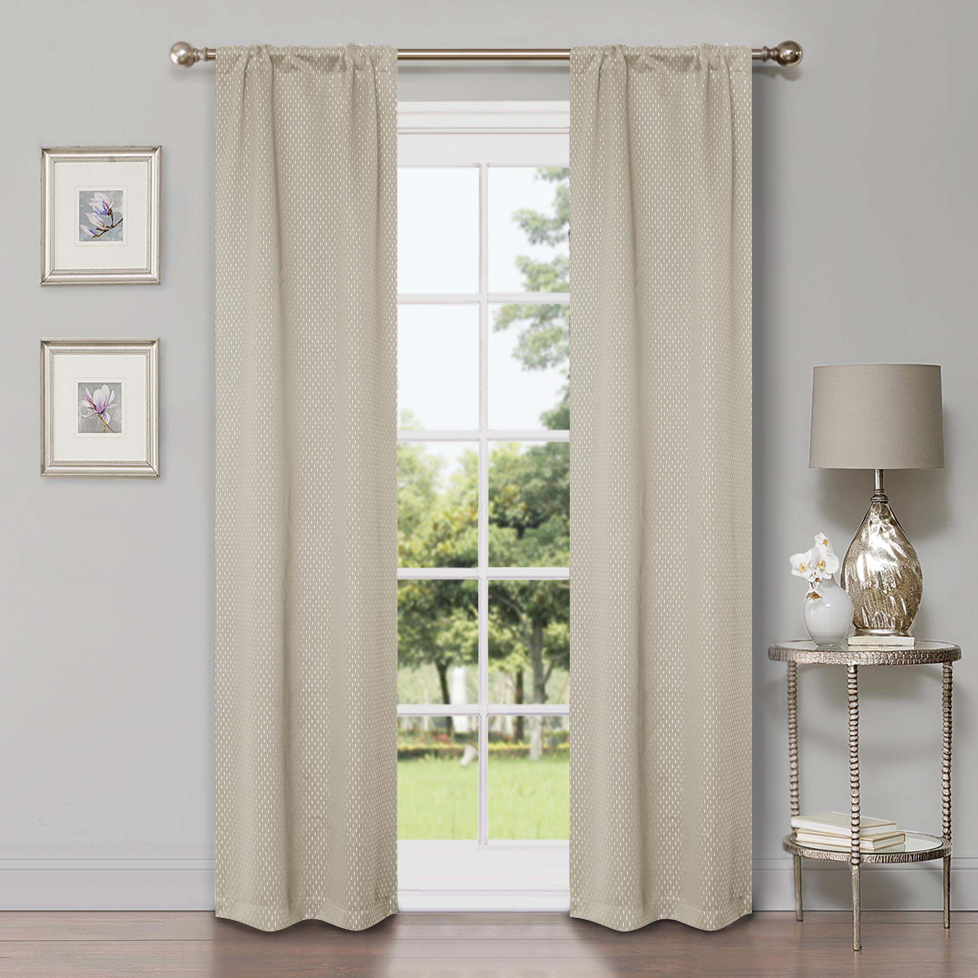 Blackout Solid Shimmer Grommet Curtain Panel Set 26" - Blue Nile Mills