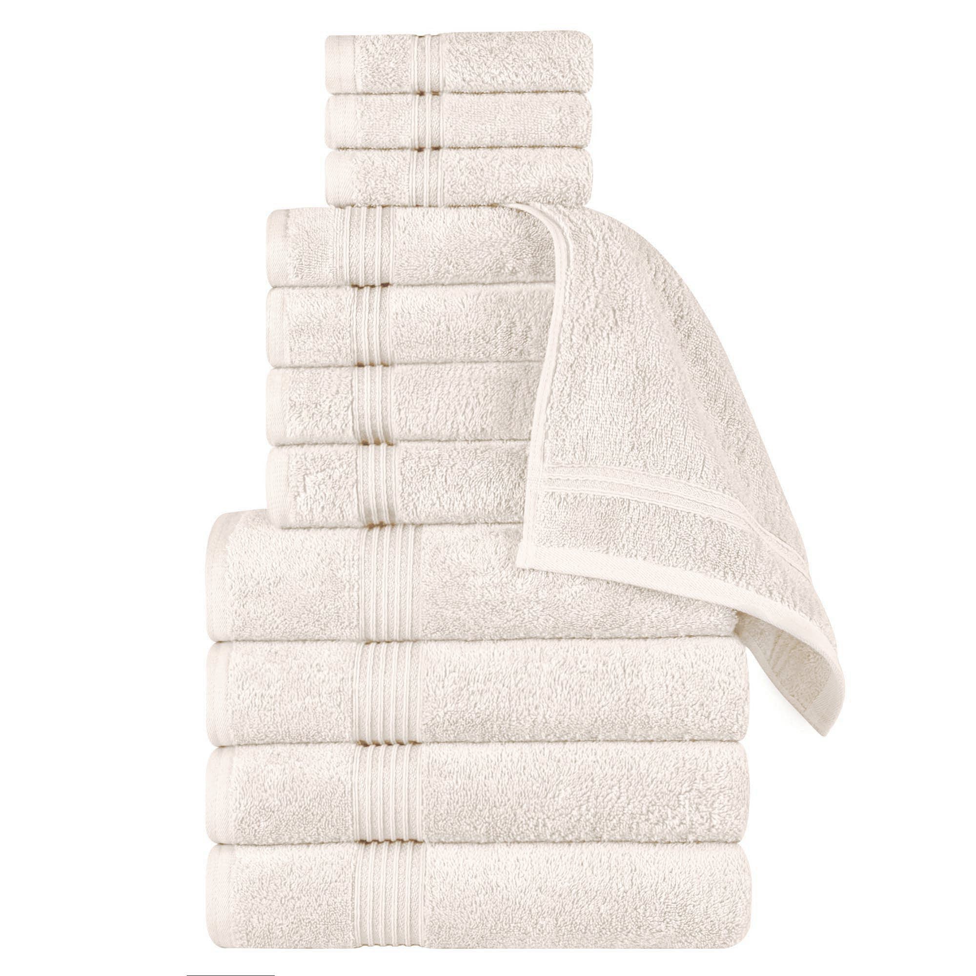 Egyptian Cotton Highly Absorbent Solid 12-Piece Ultra Soft Towel Set - Blue Nile Mills