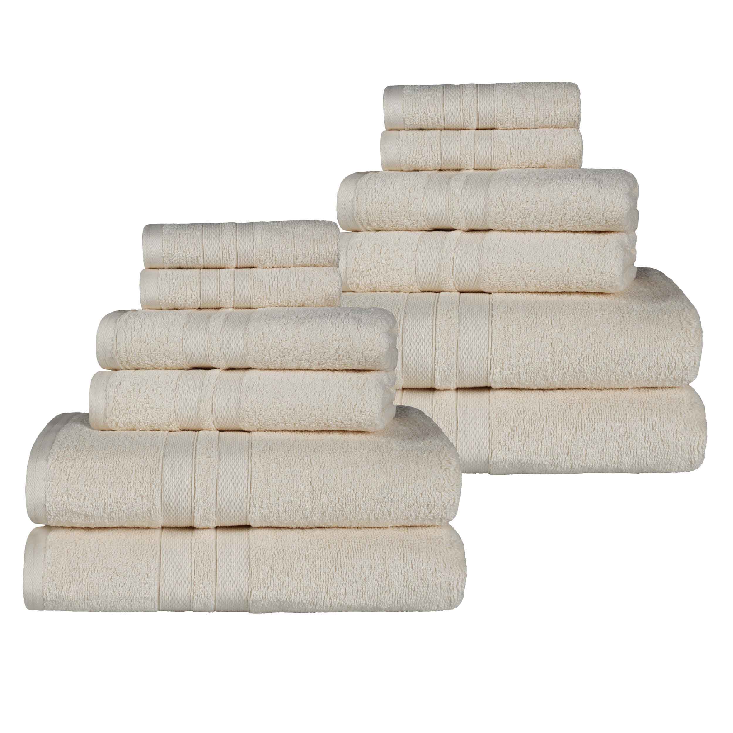 Ultra-Soft Cotton Absorbent Quick-Drying 12 Piece Assorted Towel Set - Blue Nile Mills