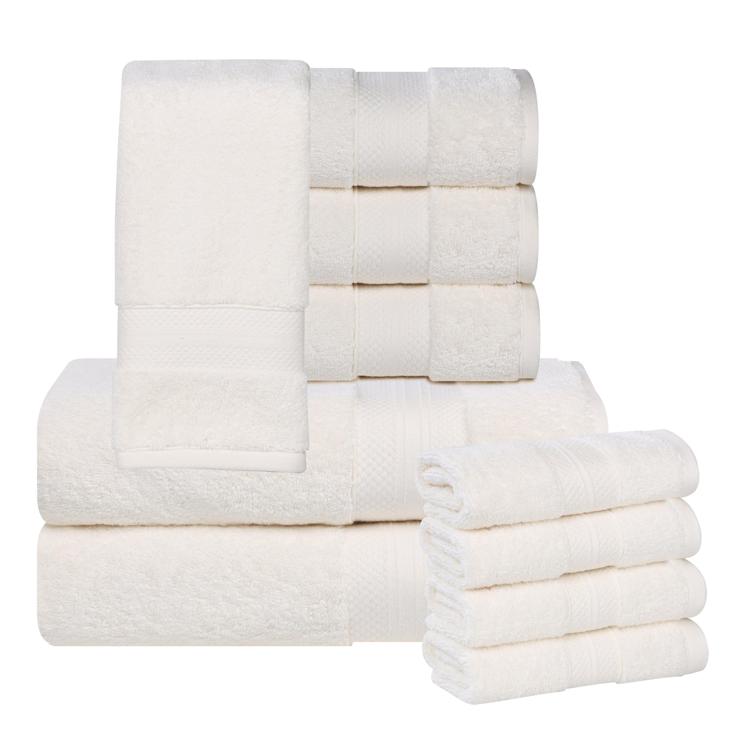 Aria Turkish Cotton Solid 10-Piece Heavyweight Towel Set - Blue Nile Mills