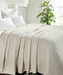 Basketweave All Season Cotton Bed Blanket & Sofa Throw - Ivory 