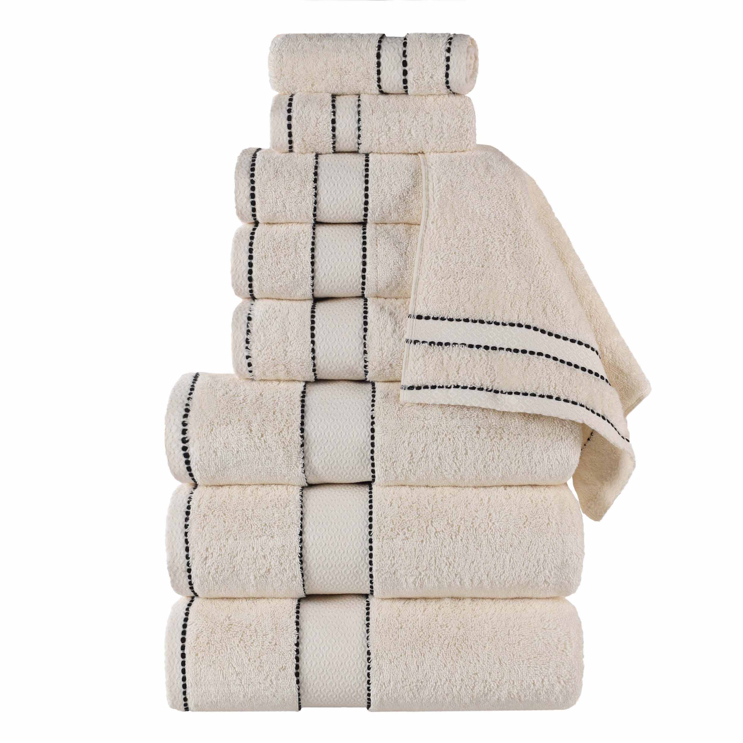 Niles Egypt Produced Giza Cotton Dobby Absorbent 9 Piece Towel Set - Blue Nile Mills
