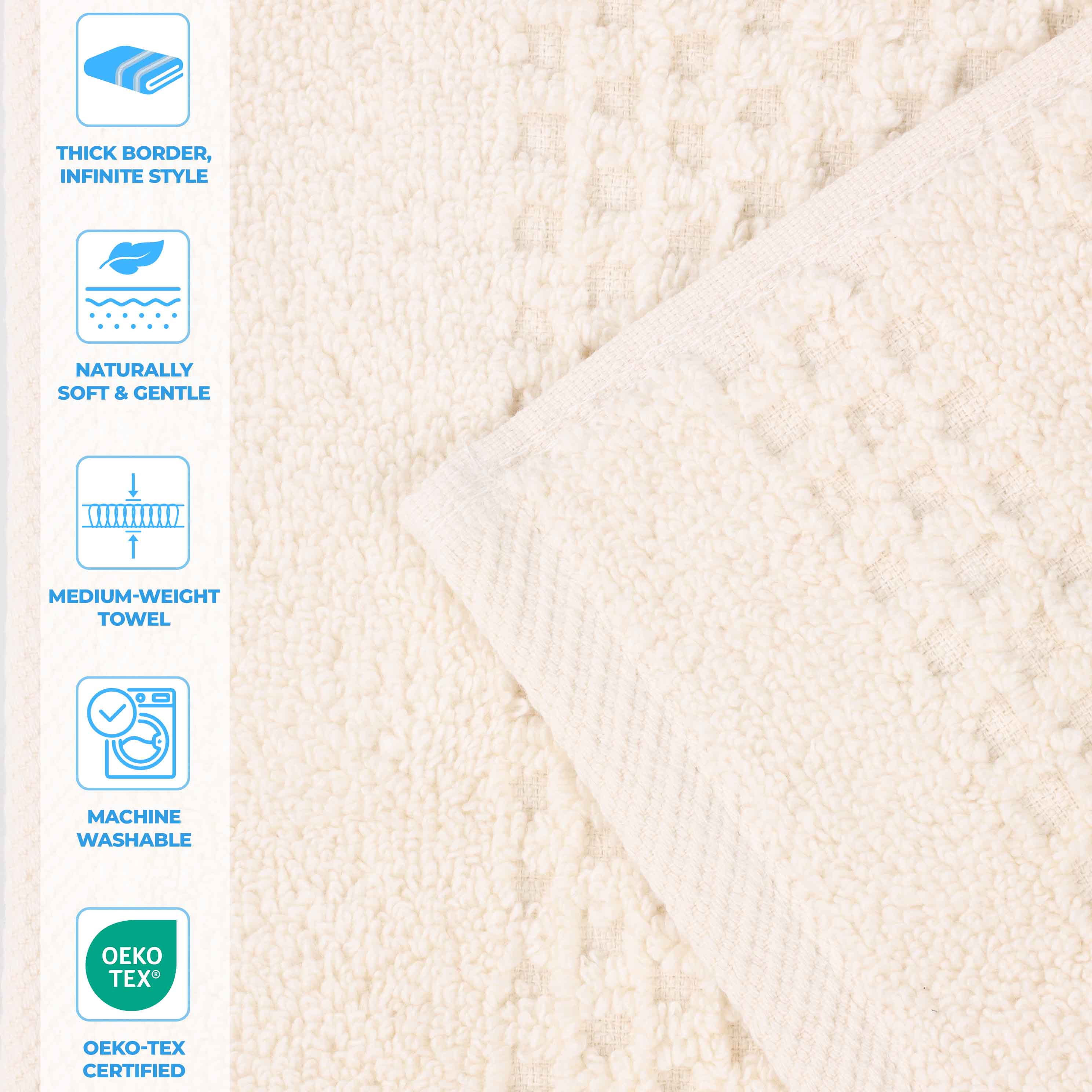 Playa Zero Twist Cotton Solid Waffle Textured Face Towels, Set of 12 - Blue Nile Mills