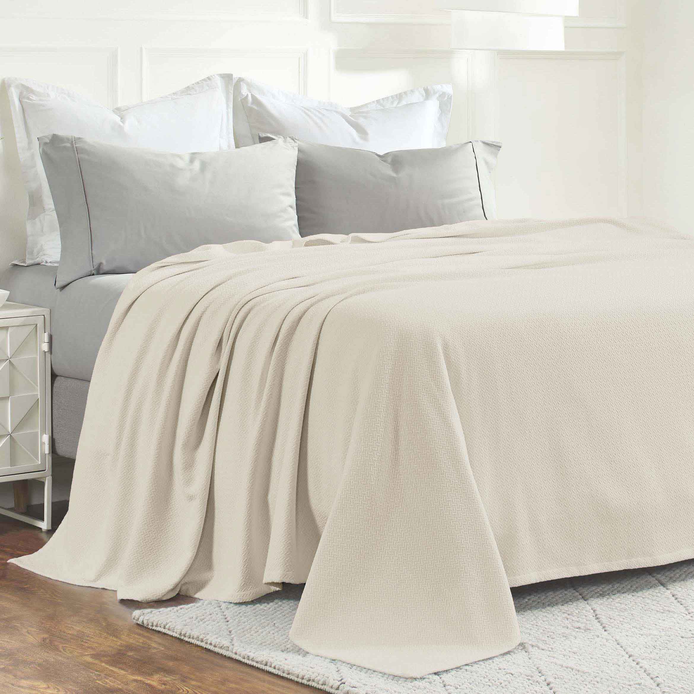 Nobel Cotton Textured Chevron Lightweight Woven Blanket - Blue Nile Mills