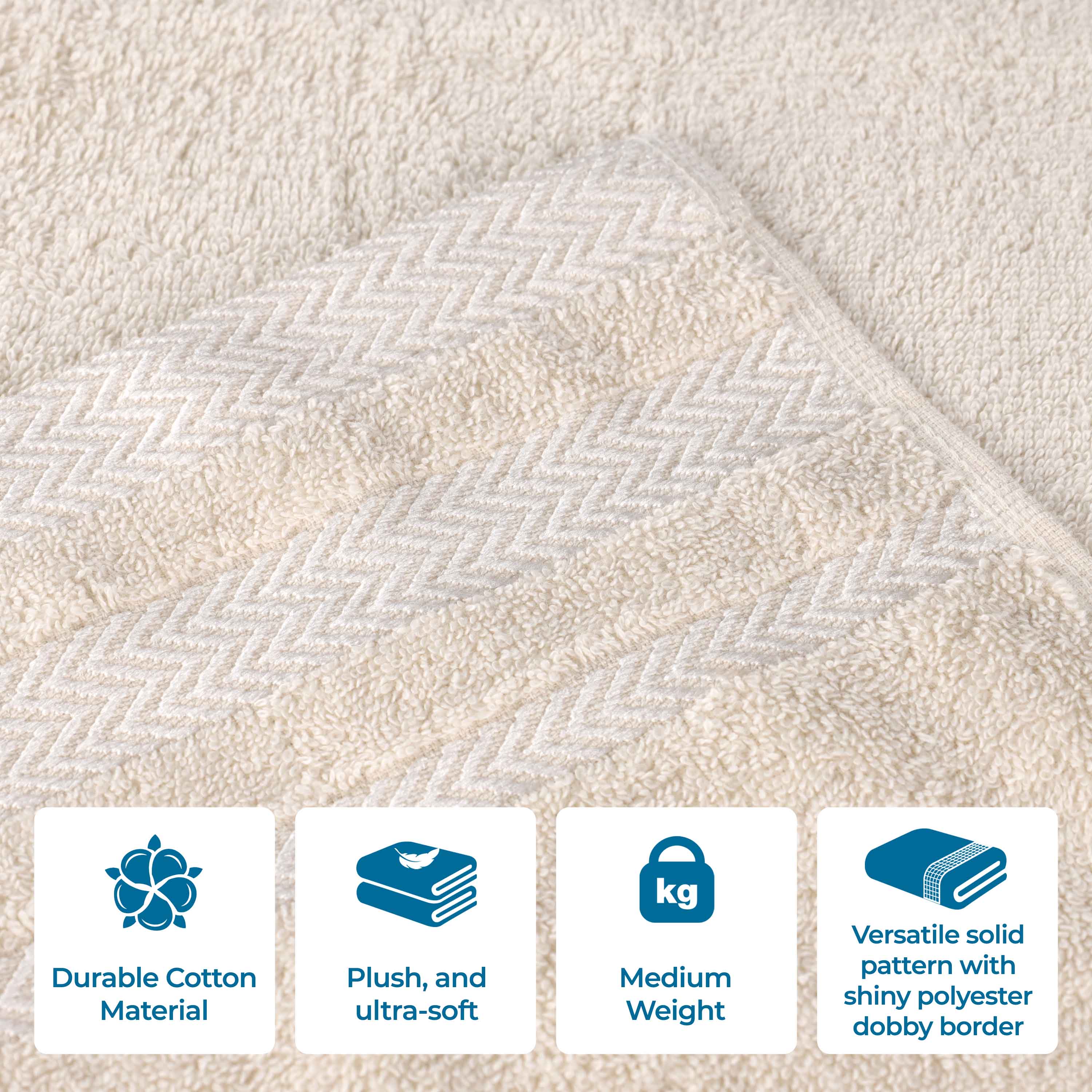 Hays Cotton Soft Medium Weight Bath Towel Set of 3 - Blue Nile Mills