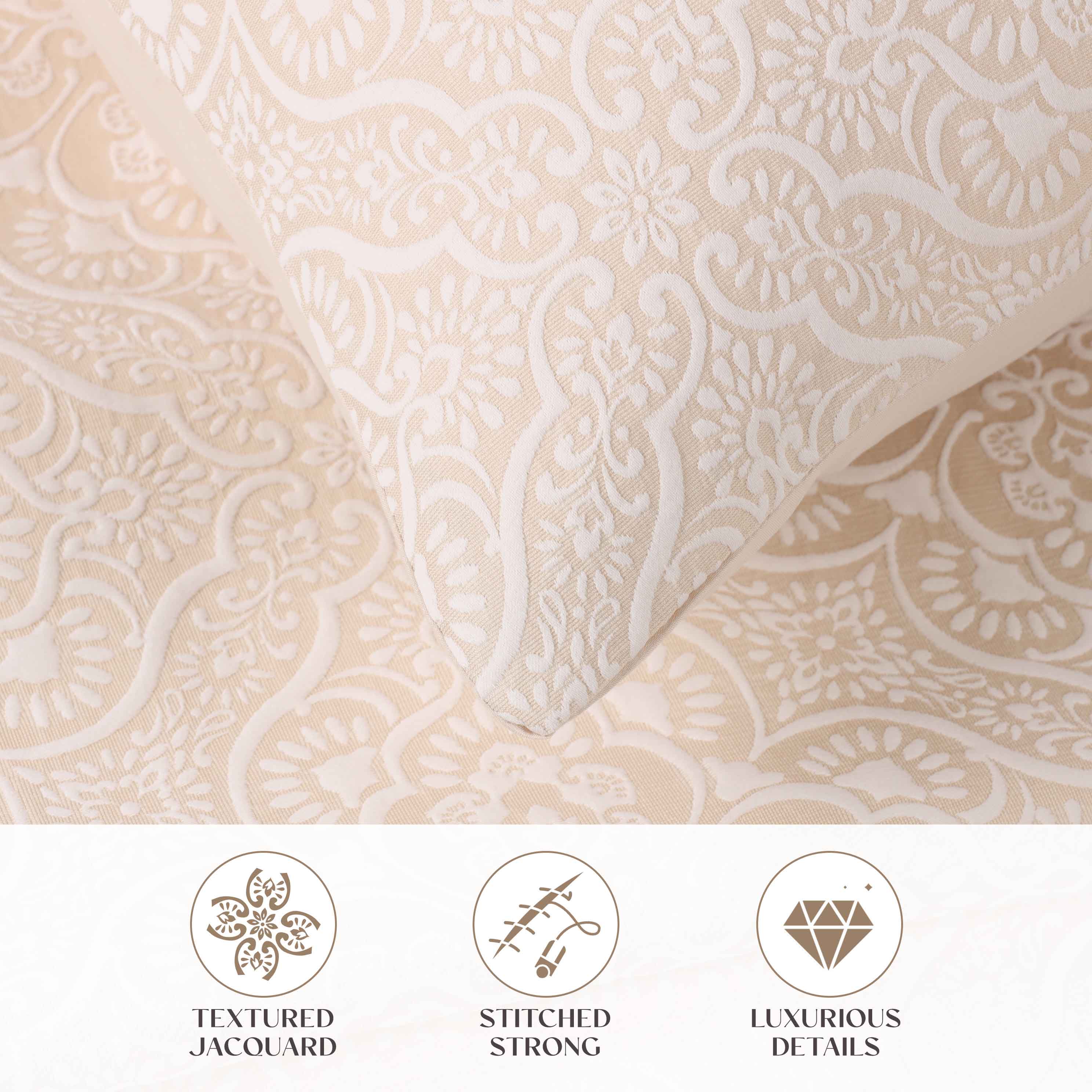 Enzy Medium Weight Floral Matelasse Bedspread and Sham Set - Blue Nile Mills