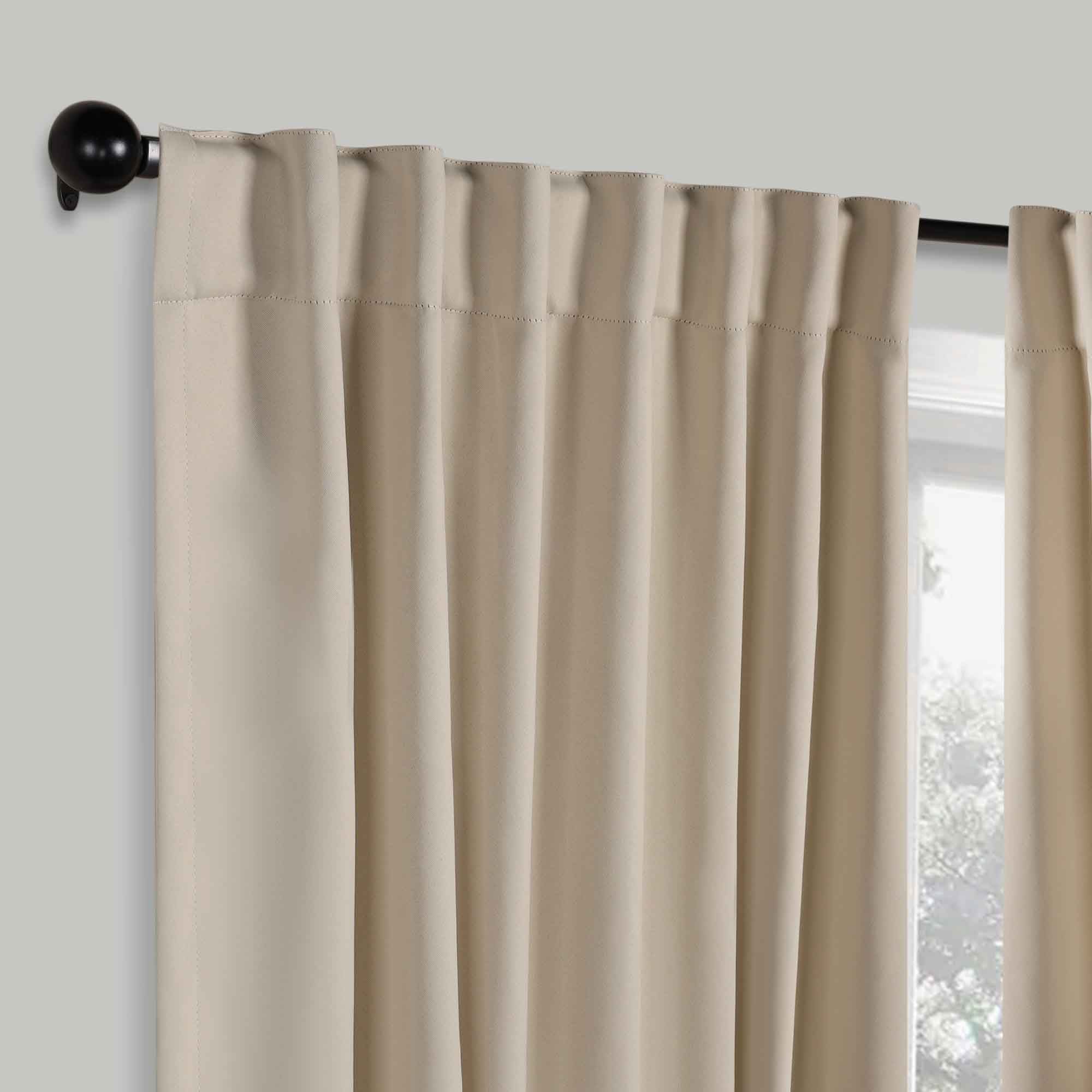 Solid Room Darkening Blackout Curtains with Back Tabs, Set of 2 - Blue Nile Mills