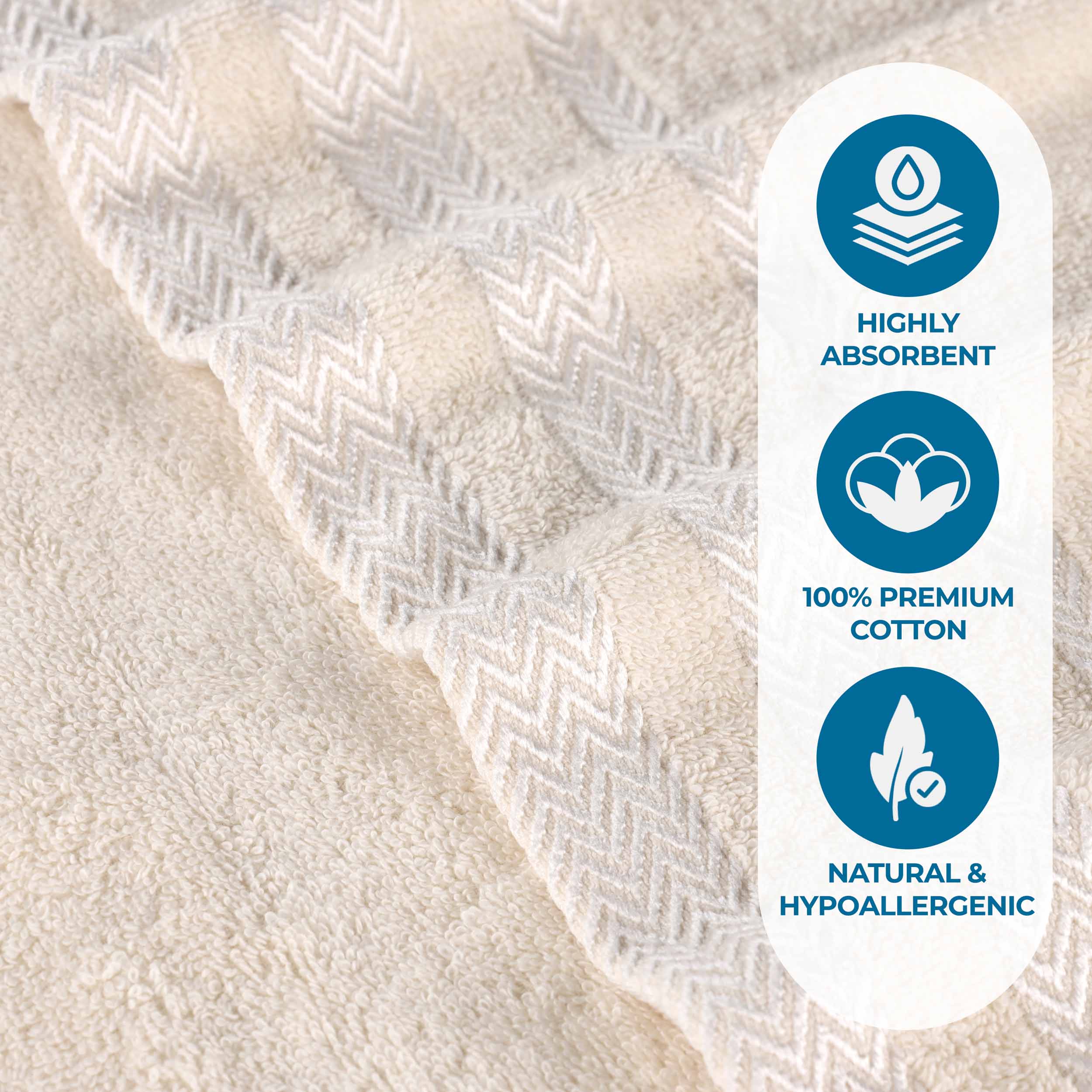 Hays Cotton Soft Medium Weight Bath Towel Set of 3 - Blue Nile Mills