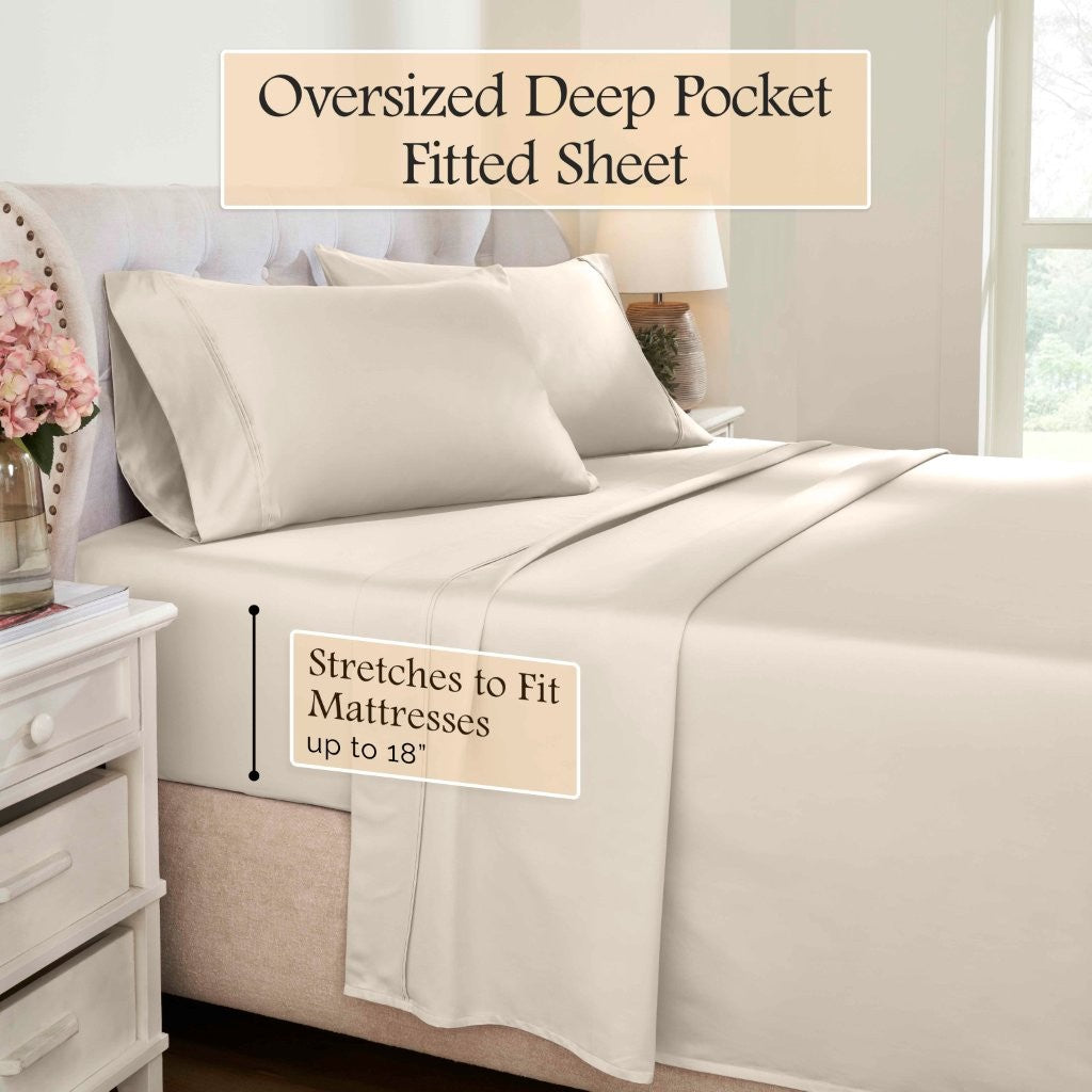 1200 Thread Count Egyptian Cotton Deep Pocket Sheet Set - Blue Nile Mills
