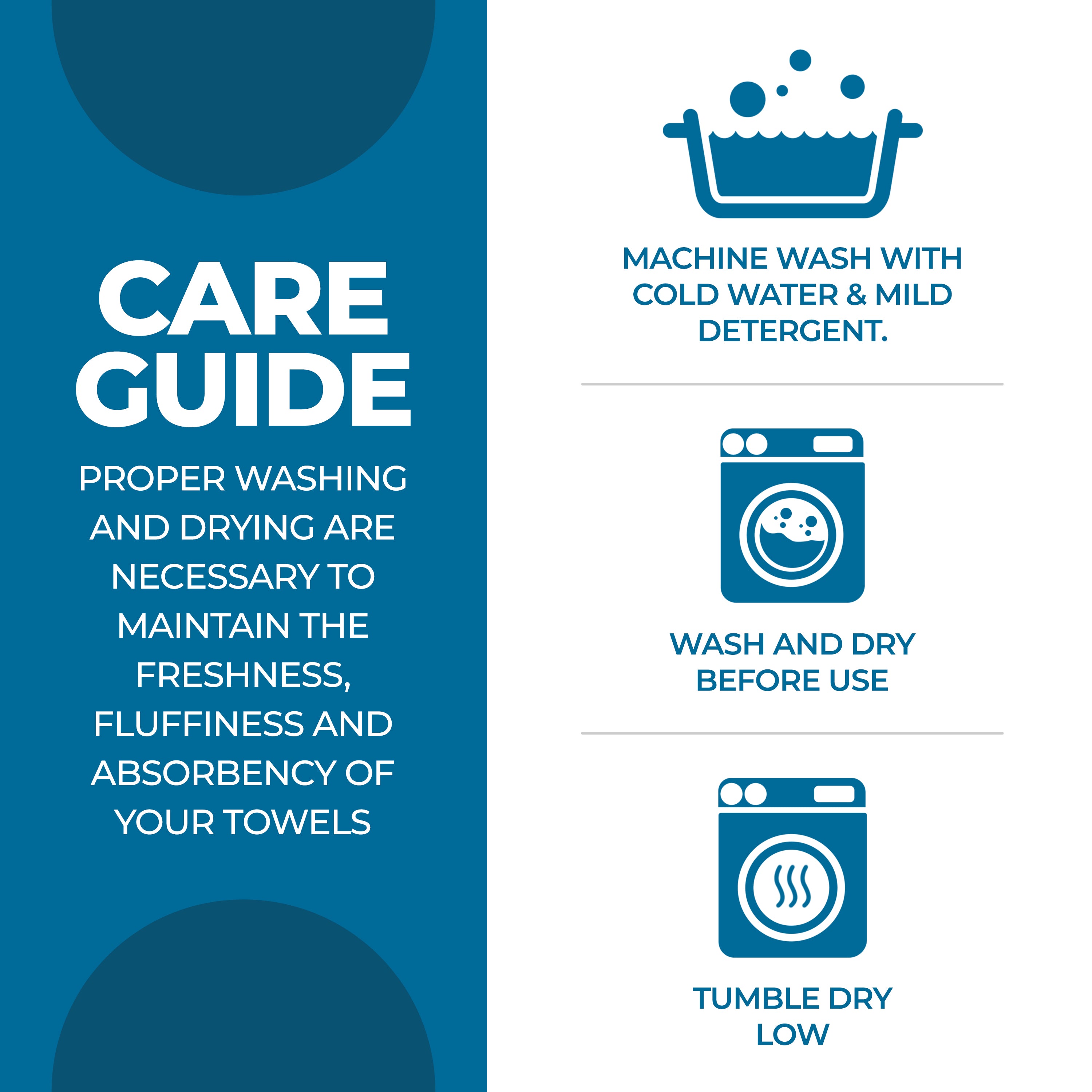 Zero Twist Cotton Elegant Soft Absorbent 3 Piece Solid Towel Set - Blue Nile Mills