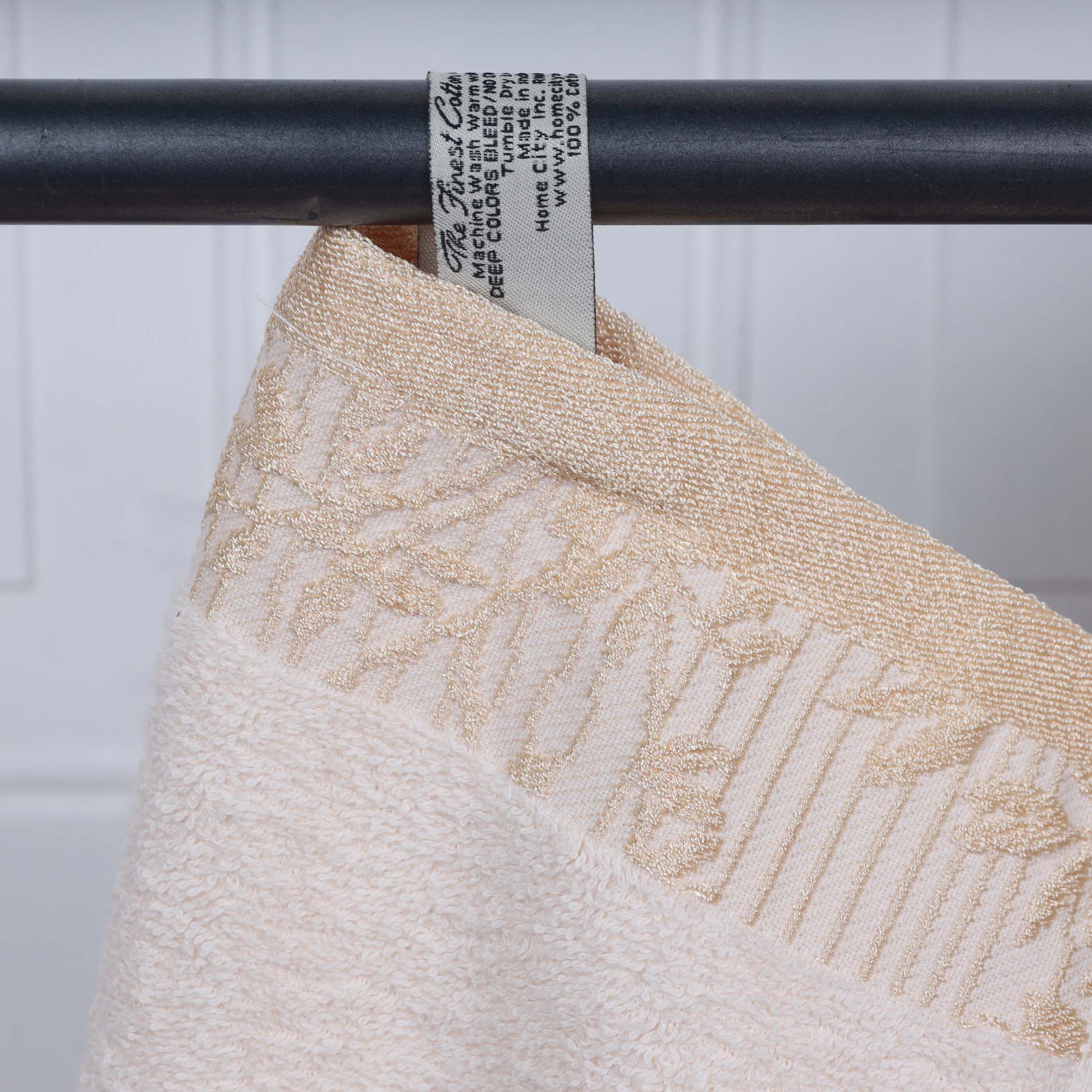 Wisteria Cotton Floral Embroidered Jacquard Border 8-Piece Towel Set - Blue Nile Mills