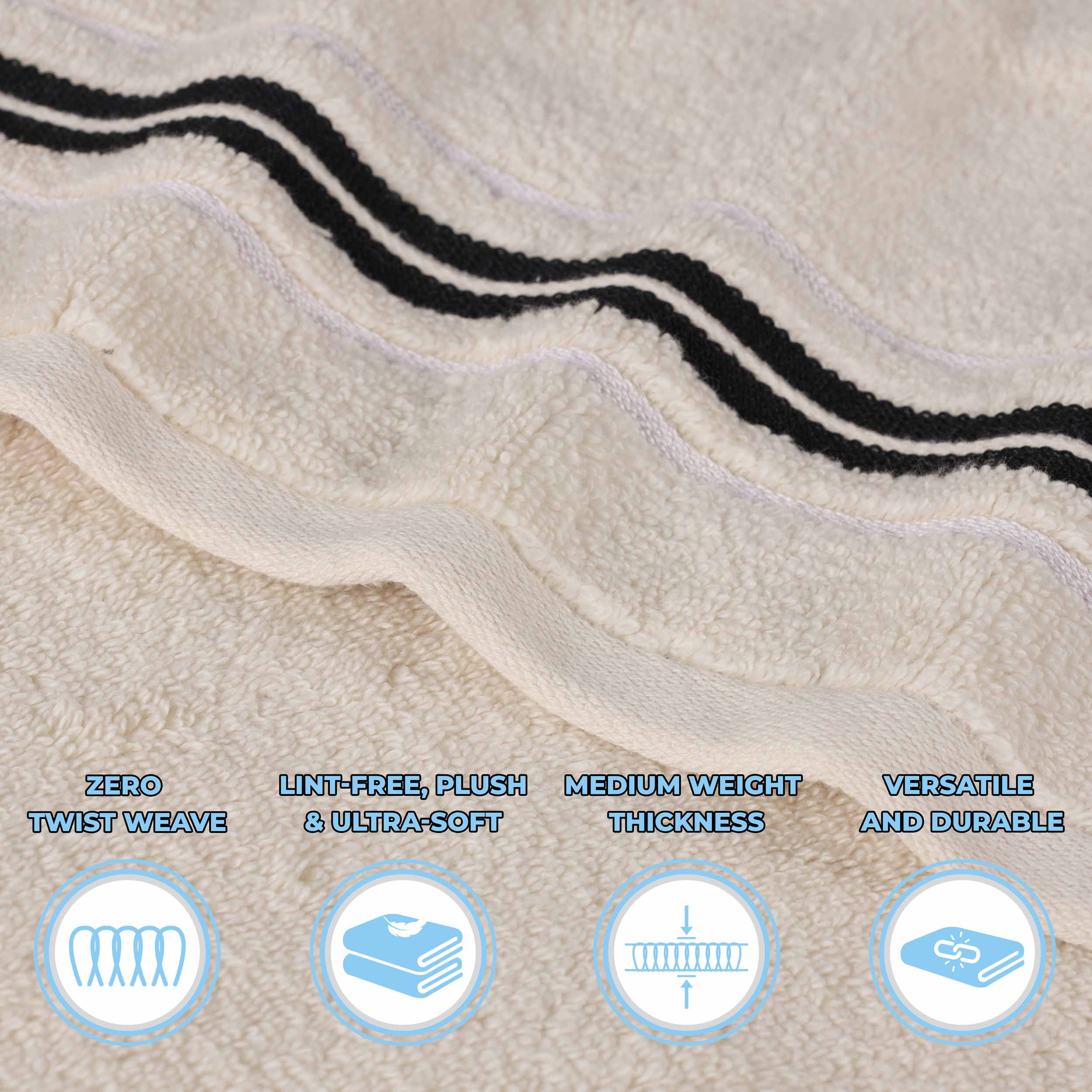 Sadie Zero Twist Cotton Solid and Jacquard Floral Hand Towel Set of 6 - Blue Nile Mills