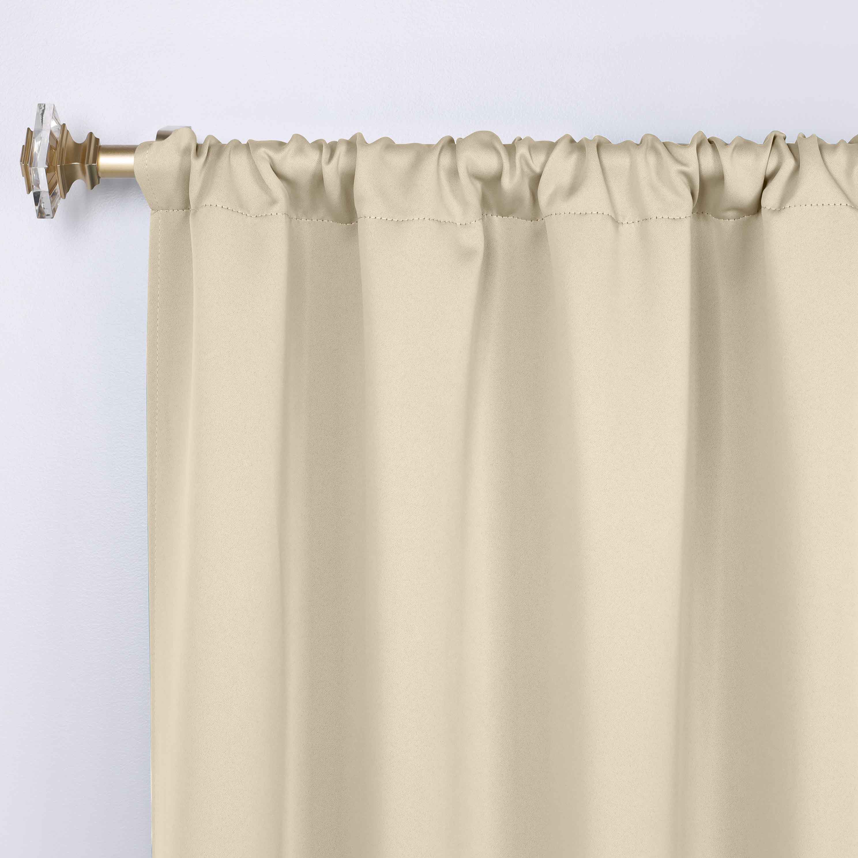 Solid Machine Washable Room Darkening Blackout Curtains, Set of 2 - Blue Nile Mills