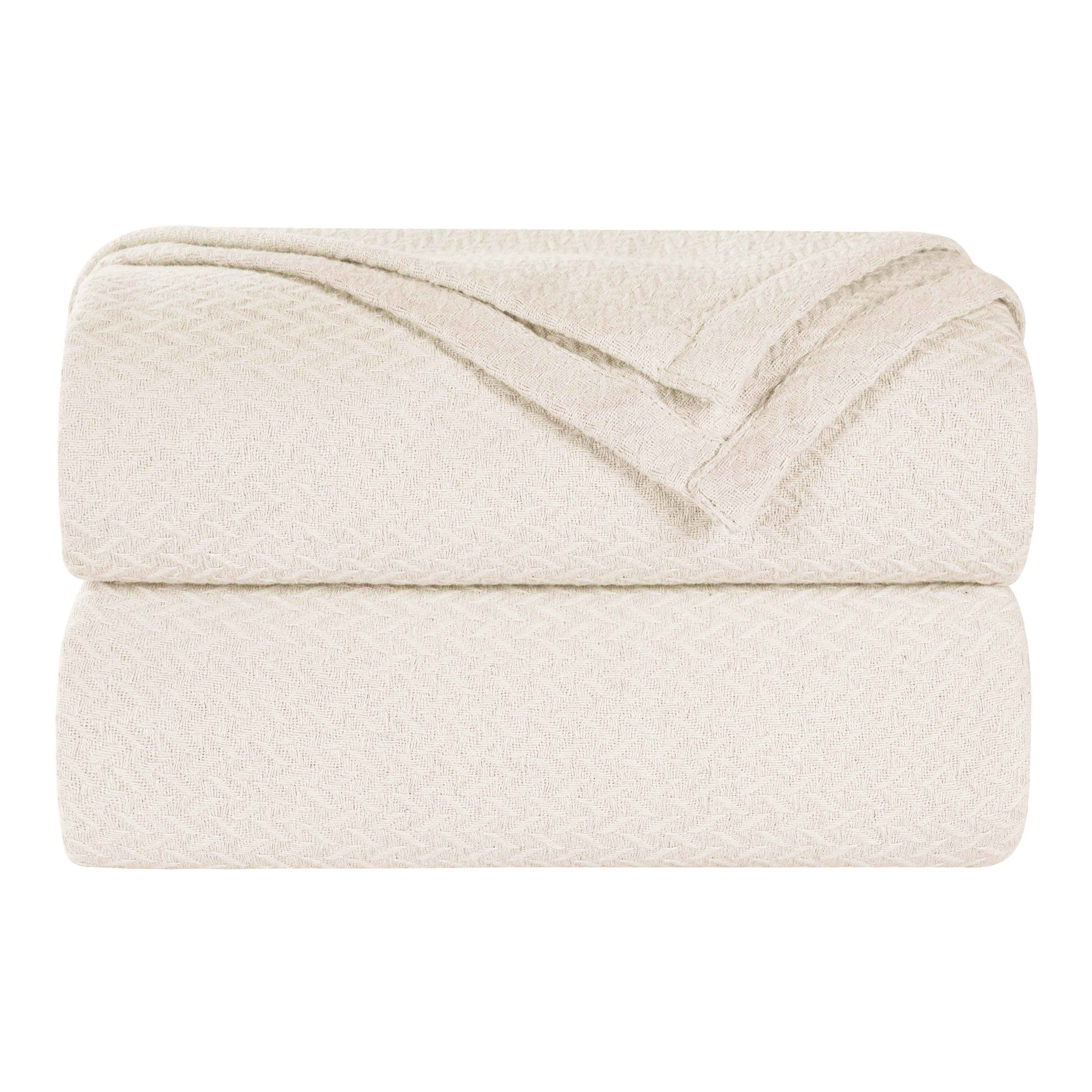 Nobel Cotton Textured Chevron Lightweight Woven Blanket - Blue Nile Mills