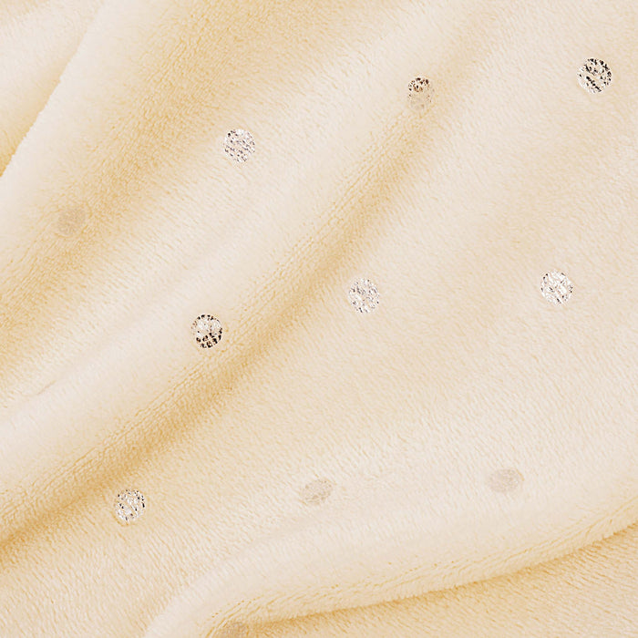 Fleece Plush Medium Weight Fluffy Decorative Blanket Or Throw - Ivory