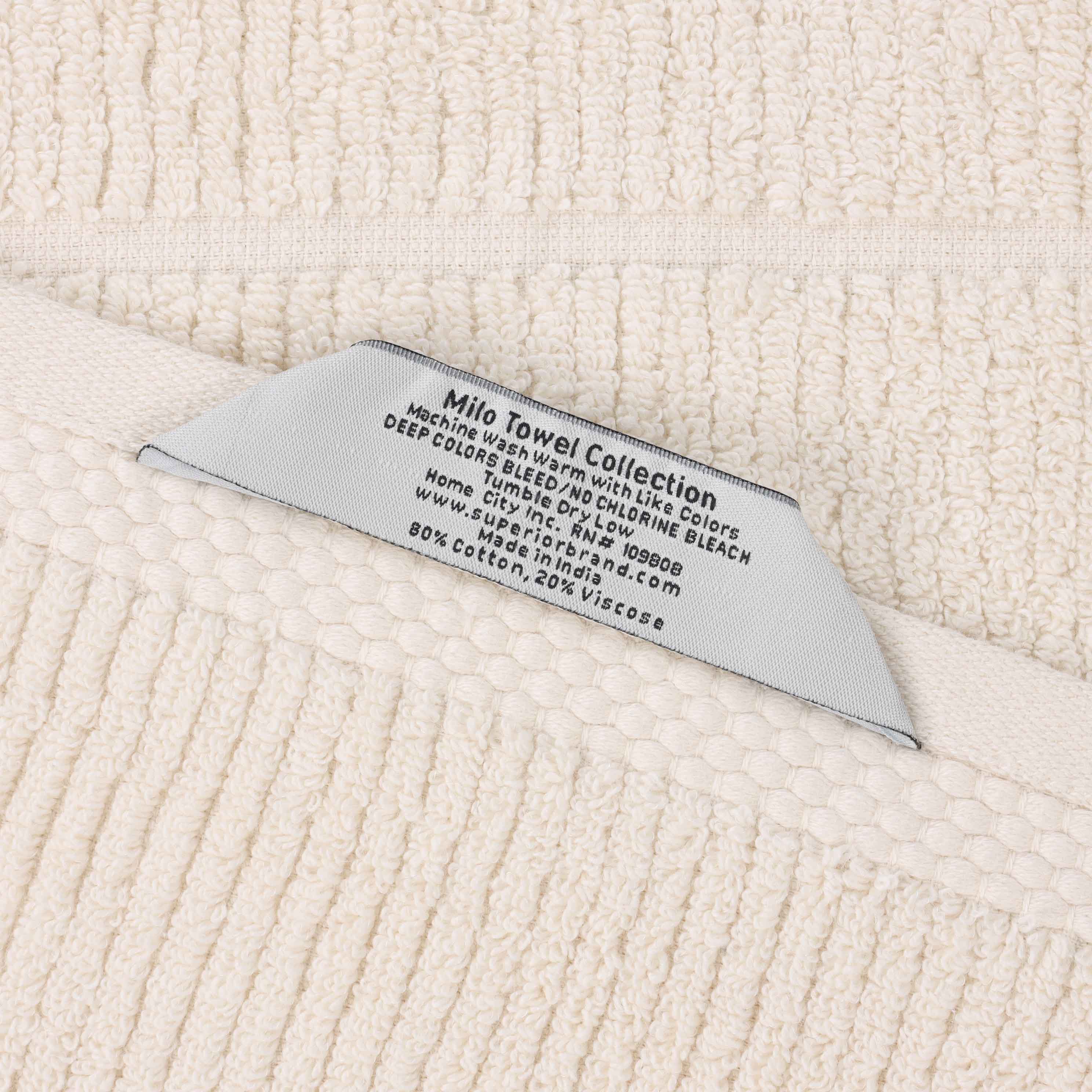 Milo Smart Twist Cotton Solid Ribbed Design 9 Piece Towel Set - Blue Nile Mills