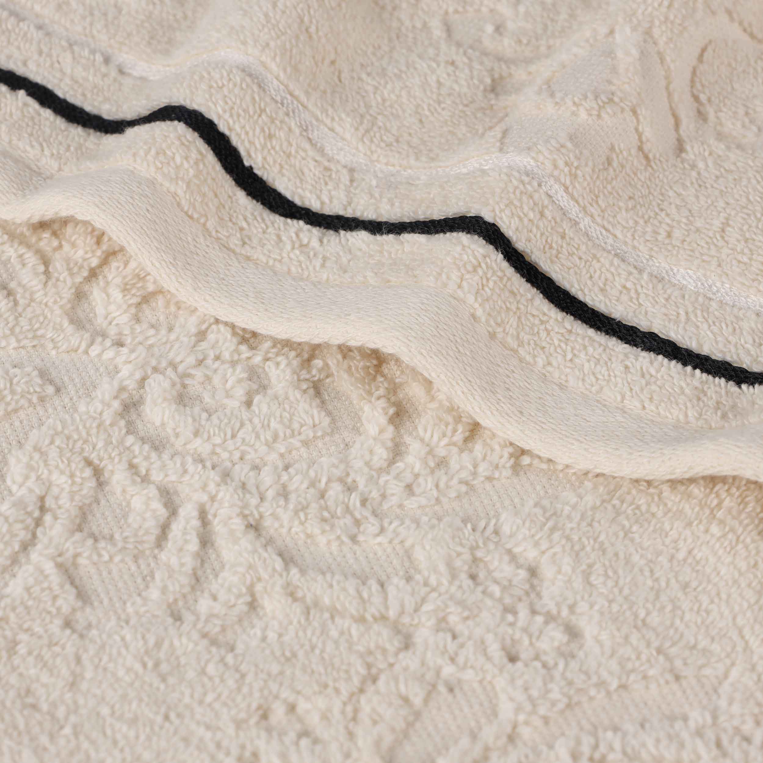 Sadie Zero Twist Cotton Solid and Jacquard Floral Hand Towel Set of 6 - Blue Nile Mills