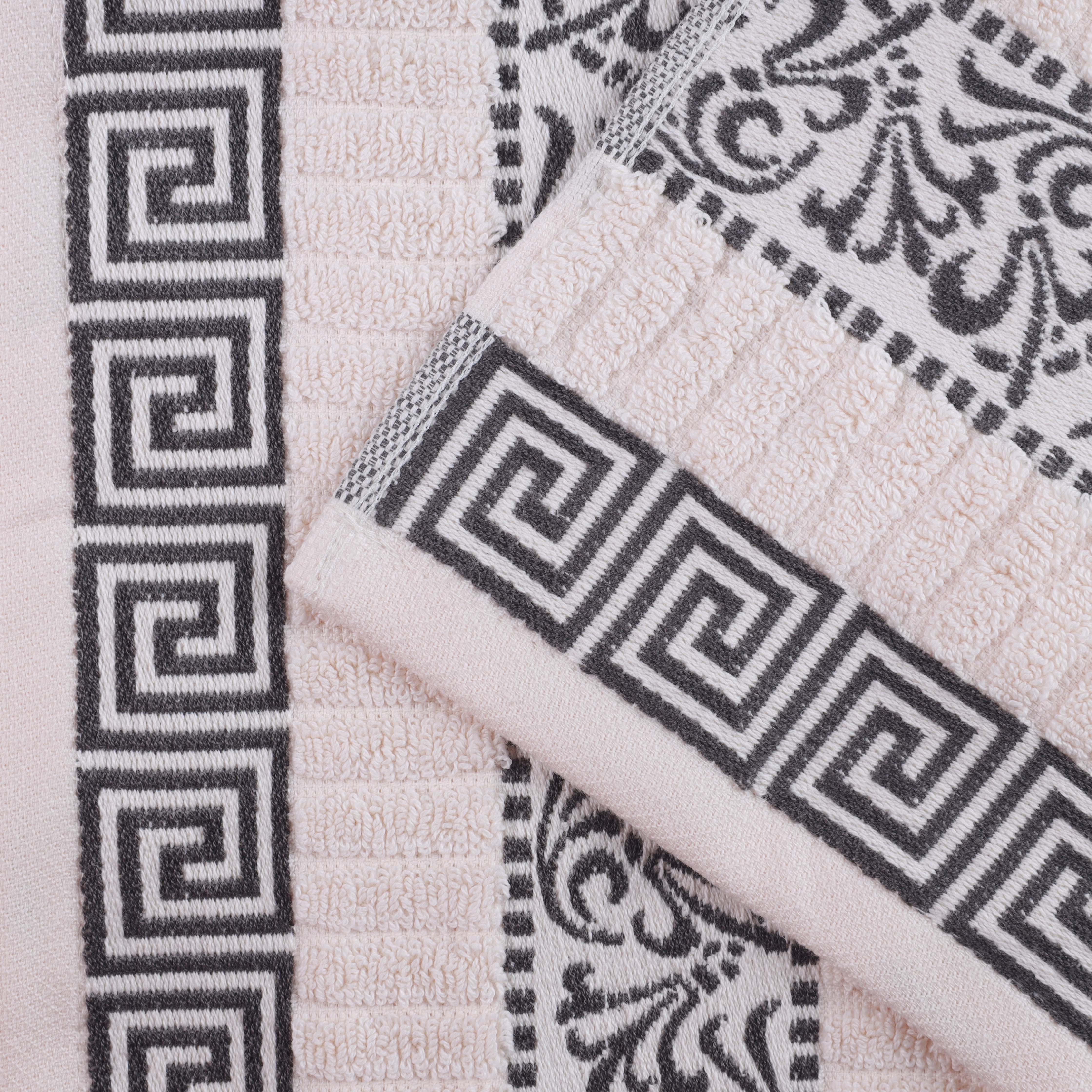 Athens Cotton Greek Scroll and Floral 6-Piece Assorted Towel Set - Blue Nile Mills