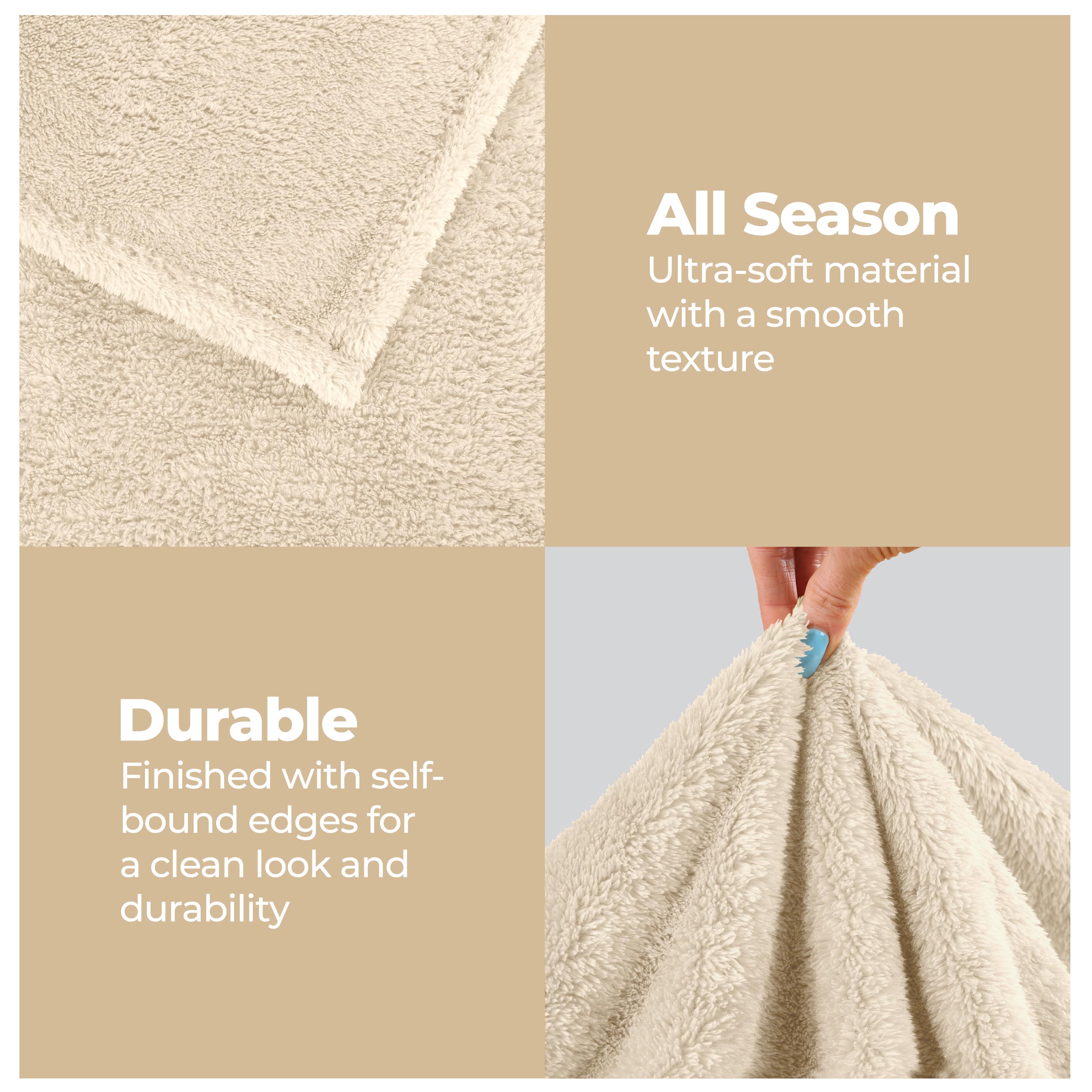 Classic Solid Fleece Plush Medium Weight Fluffy Soft Blanket - Blue Nile Mills