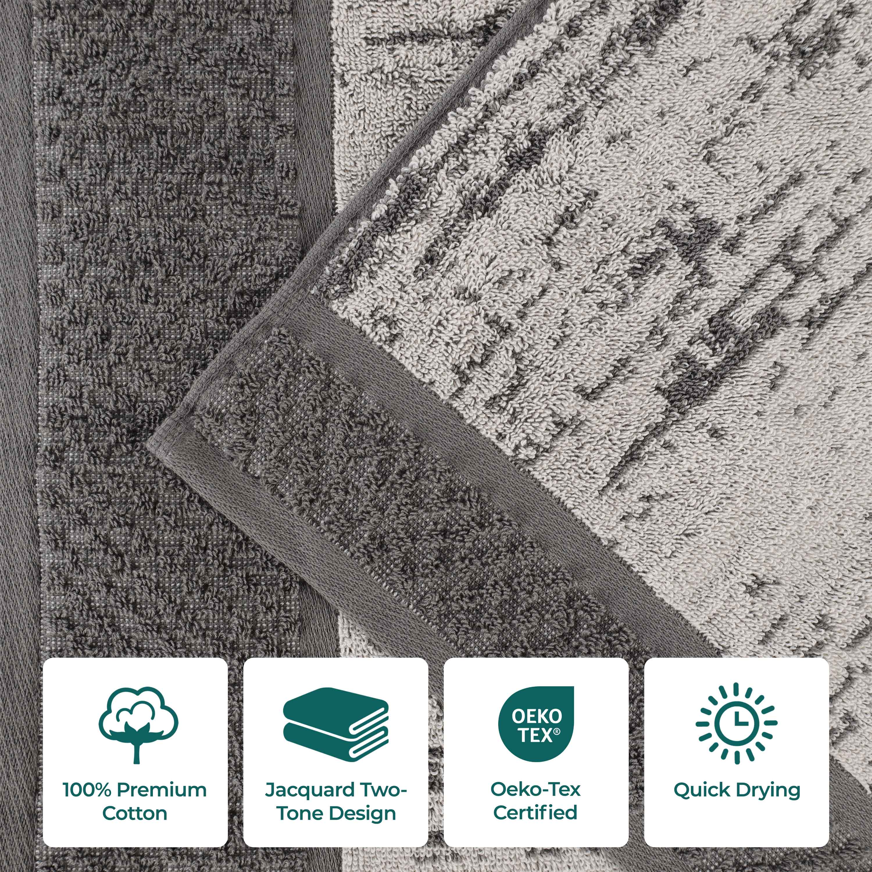 Lodie Cotton Plush Jacquard Solid and Two-Toned Bath Sheet Set of 2 - Blue Nile Mills