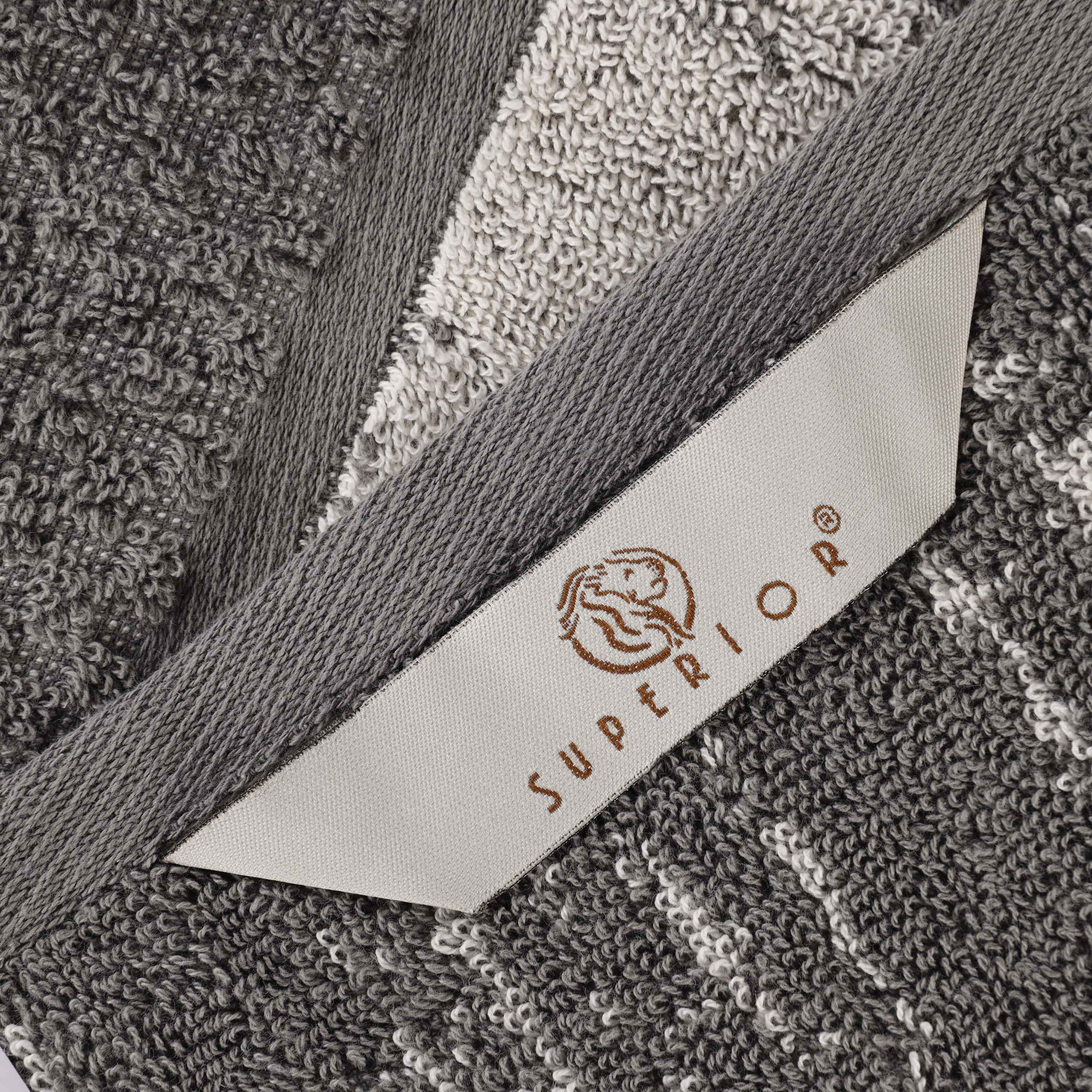 Lodie Cotton Plush Jacquard Solid and Two-Toned Bath Towel Set of 4 - Blue Nile Mills