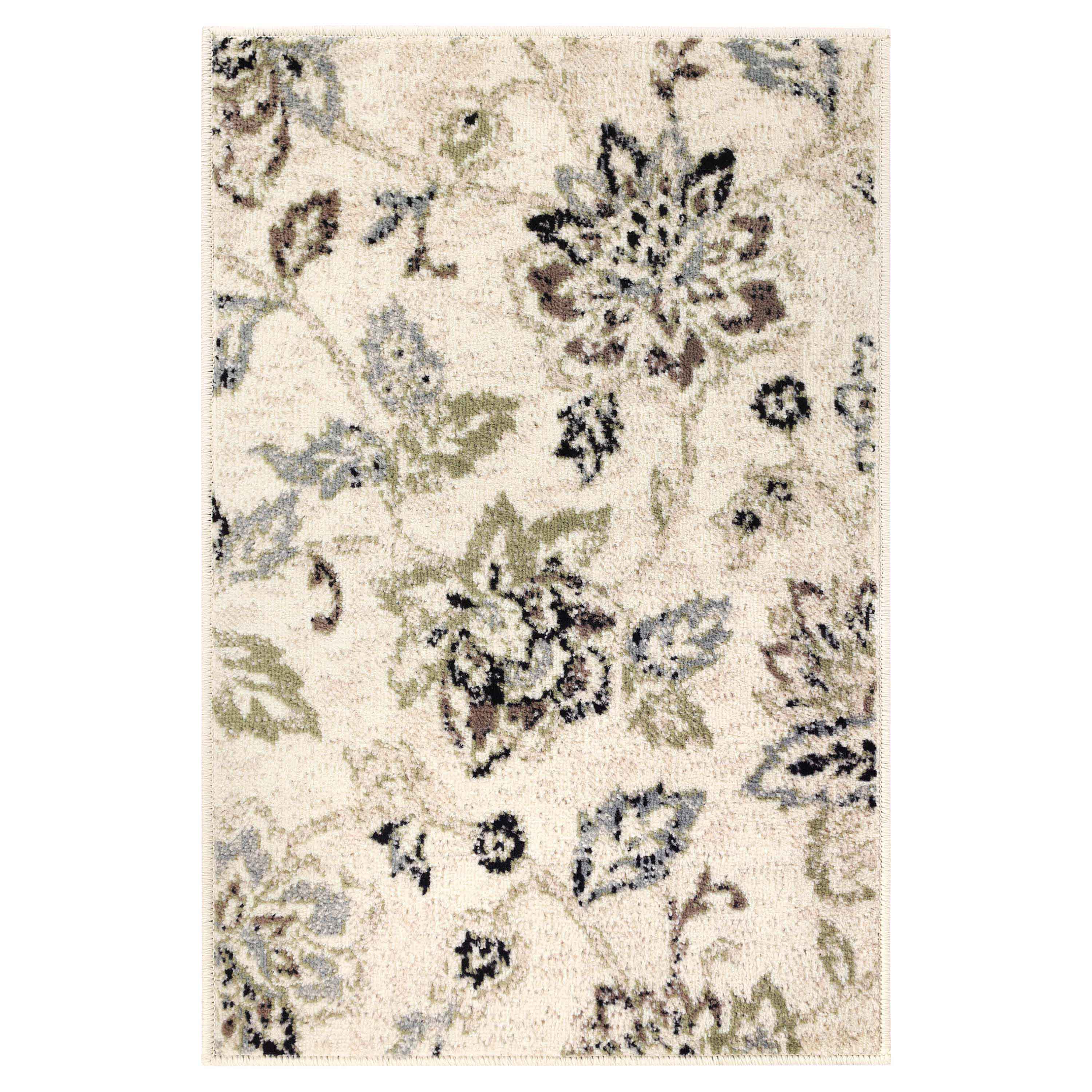 Jacobean Floral Modern Farmhouse Indoor Area Rugs or Runner Rug - Blue Nile Mills