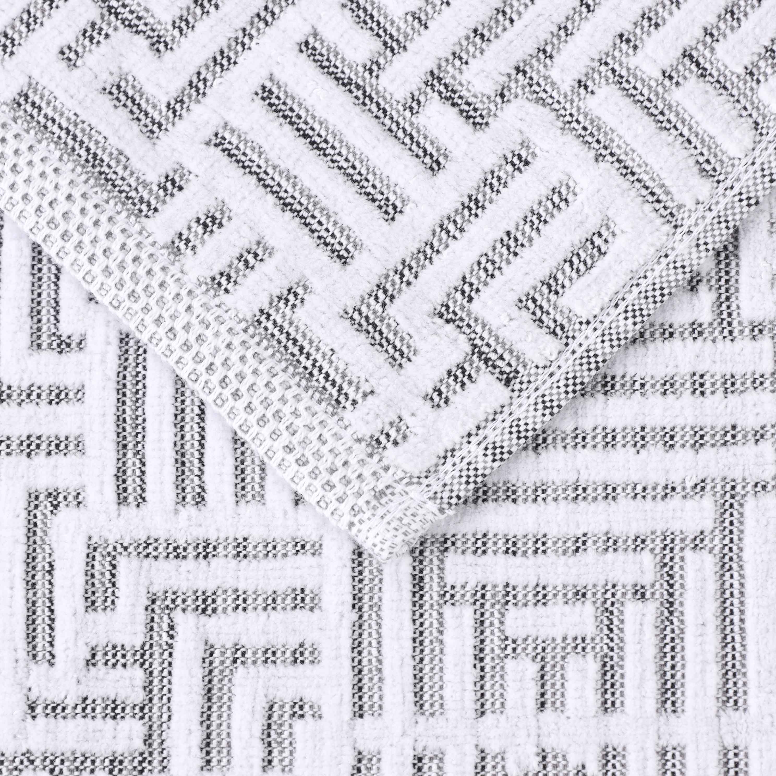 Cotton Modern Geometric Jacquard Plush Absorbent Bath Sheet Set of 2 - Blue Nile Mills