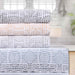 Cotton Modern Geometric Jacquard Plush Absorbent 8 Piece Towel Set 
