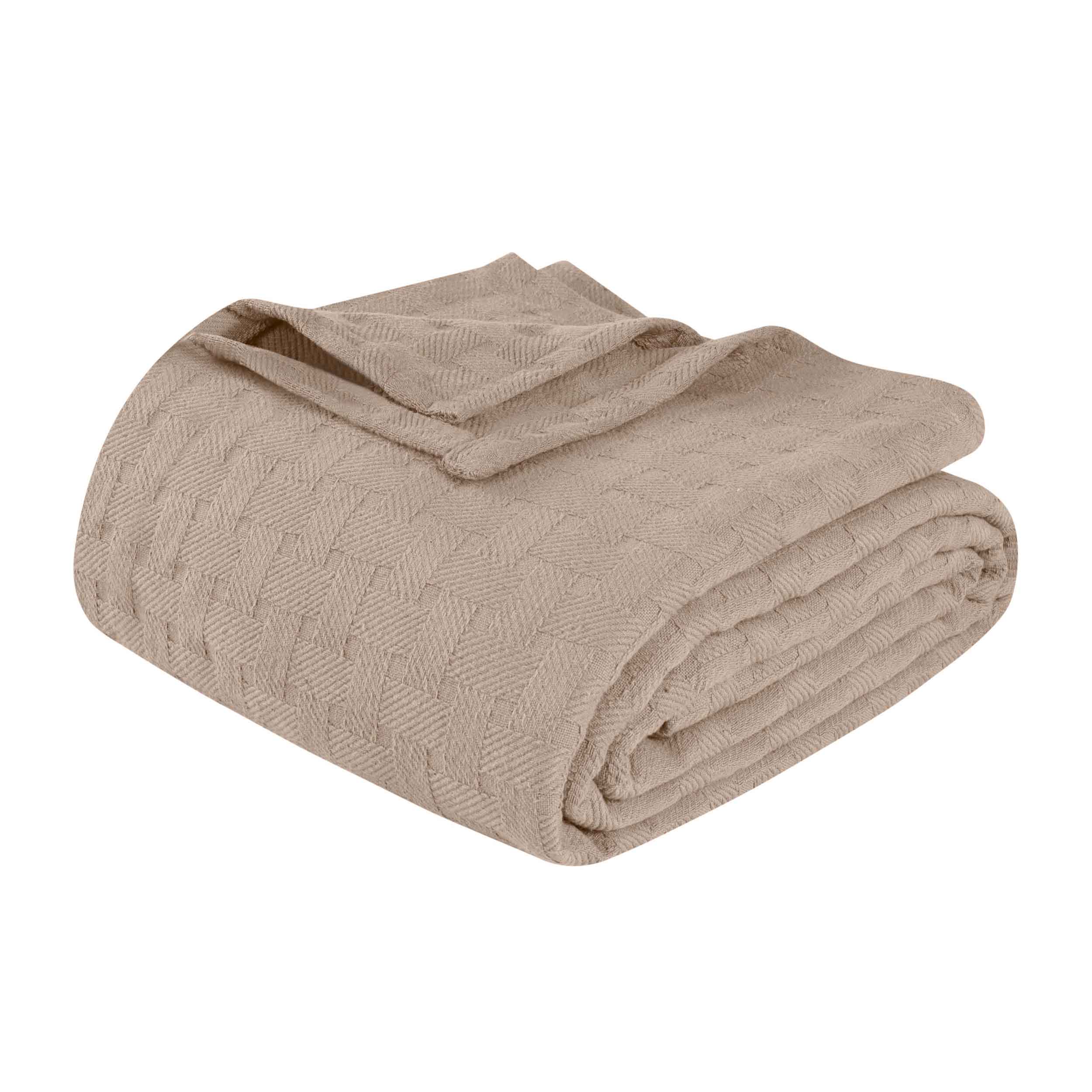 Basketweave All Season Cotton Bed Blanket - Blue Nile Mills