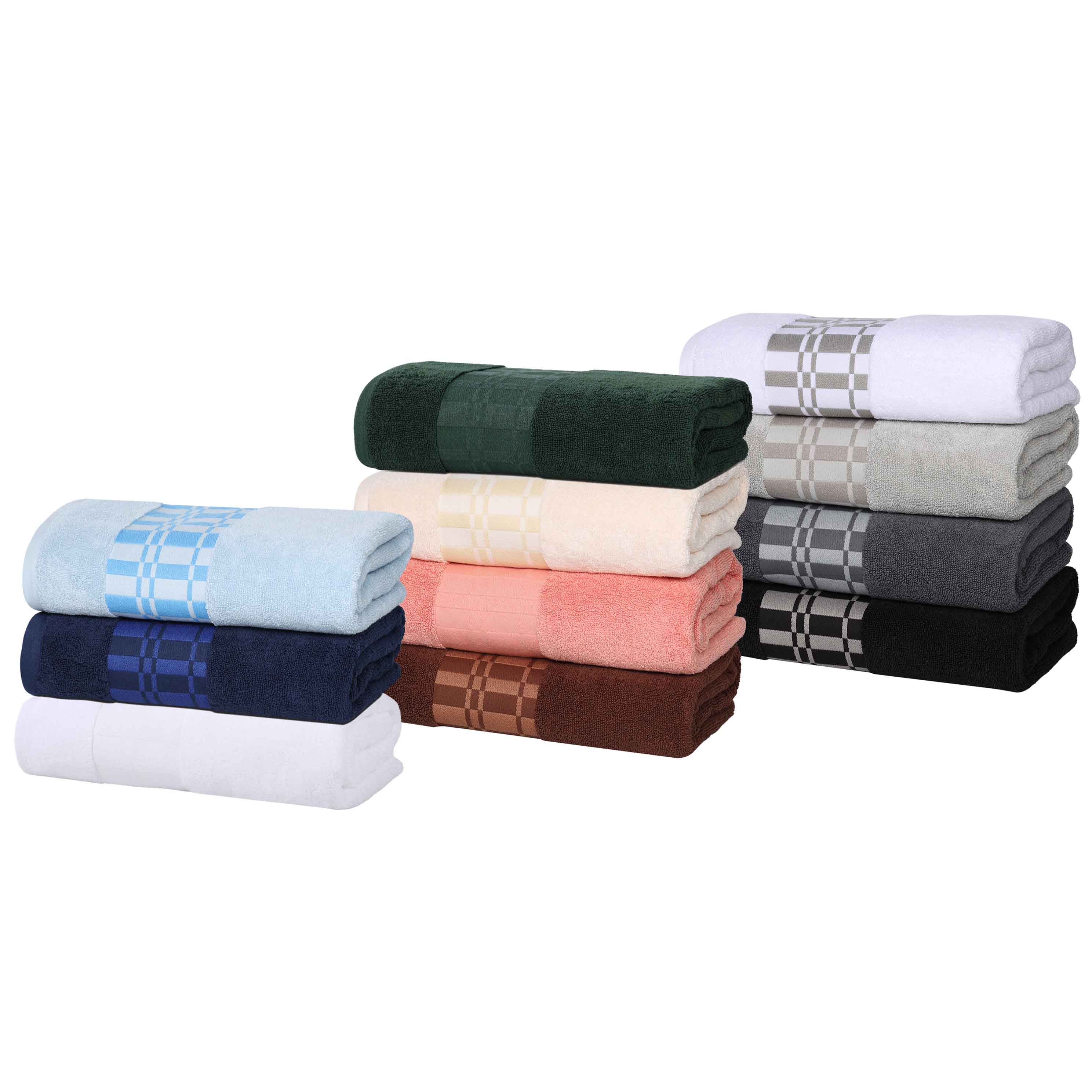 Larissa Cotton Geometric Embroidered 3-Piece Assorted Towel Set - Blue Nile Mills