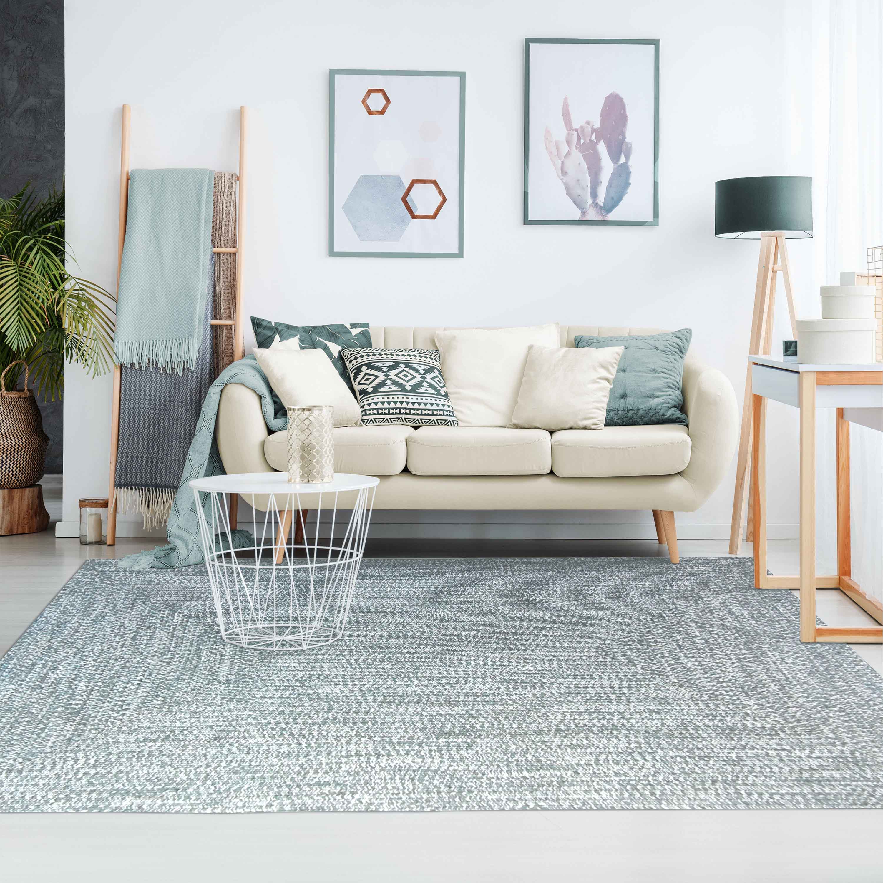 Two Toned Braided Area Rug Bohemian Indoor Outdoor Rugs - Blue Nile Mills