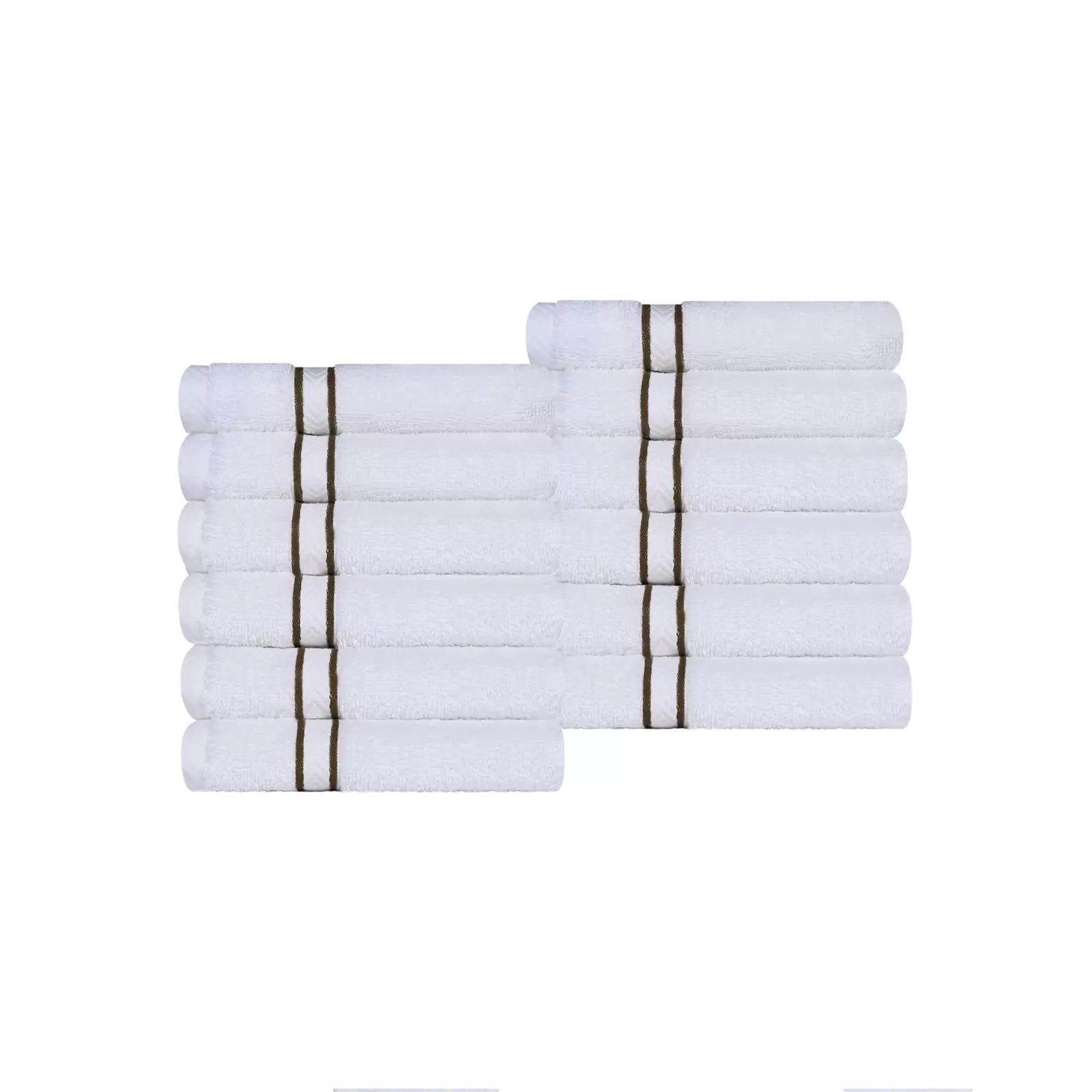 Turkish Cotton Ultra-Plush Absorbent Solid 12-Piece Face Towel Set - Blue Nile Mills