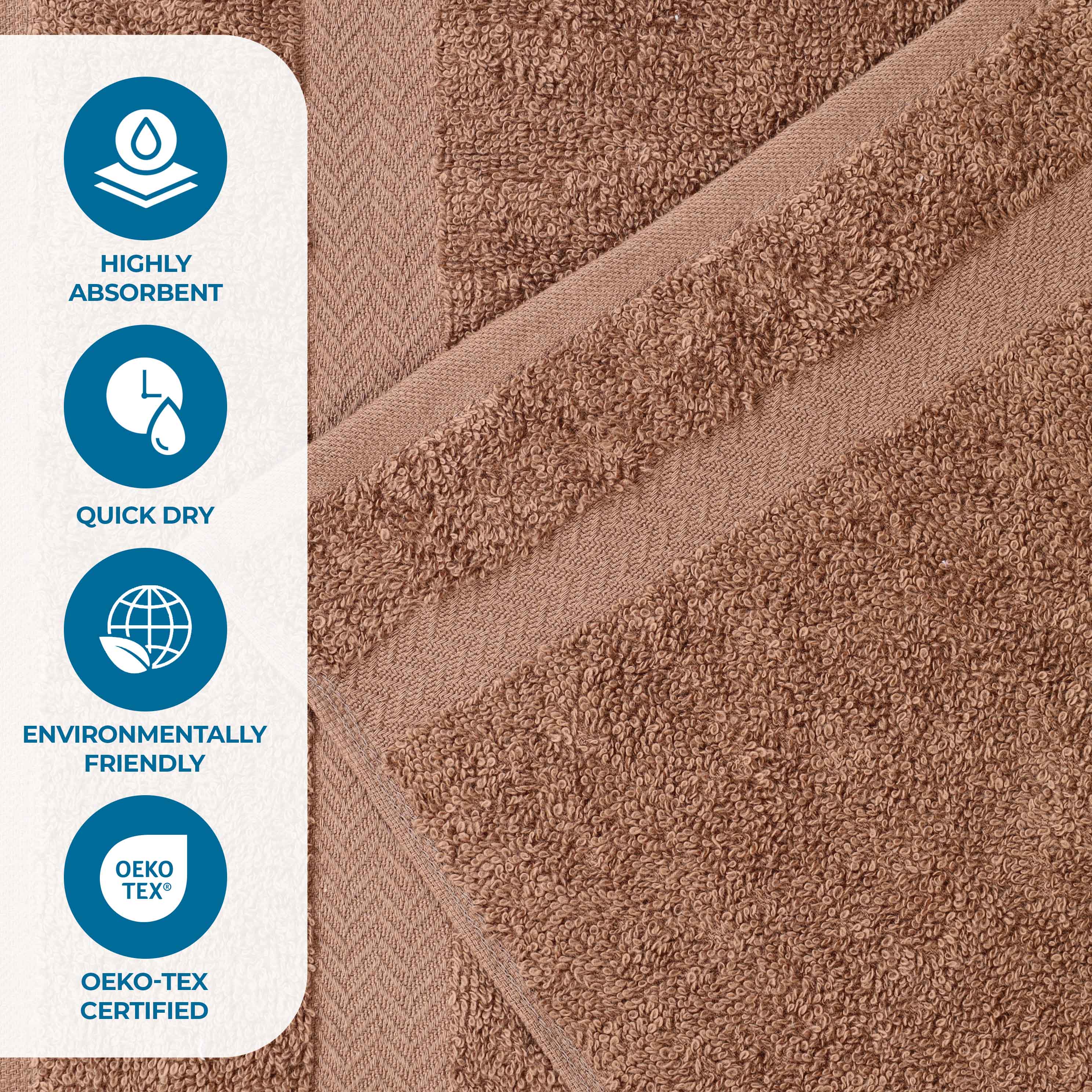 Franklin Cotton Eco Friendly 8 Piece Hand Towel Set - Blue Nile Mills