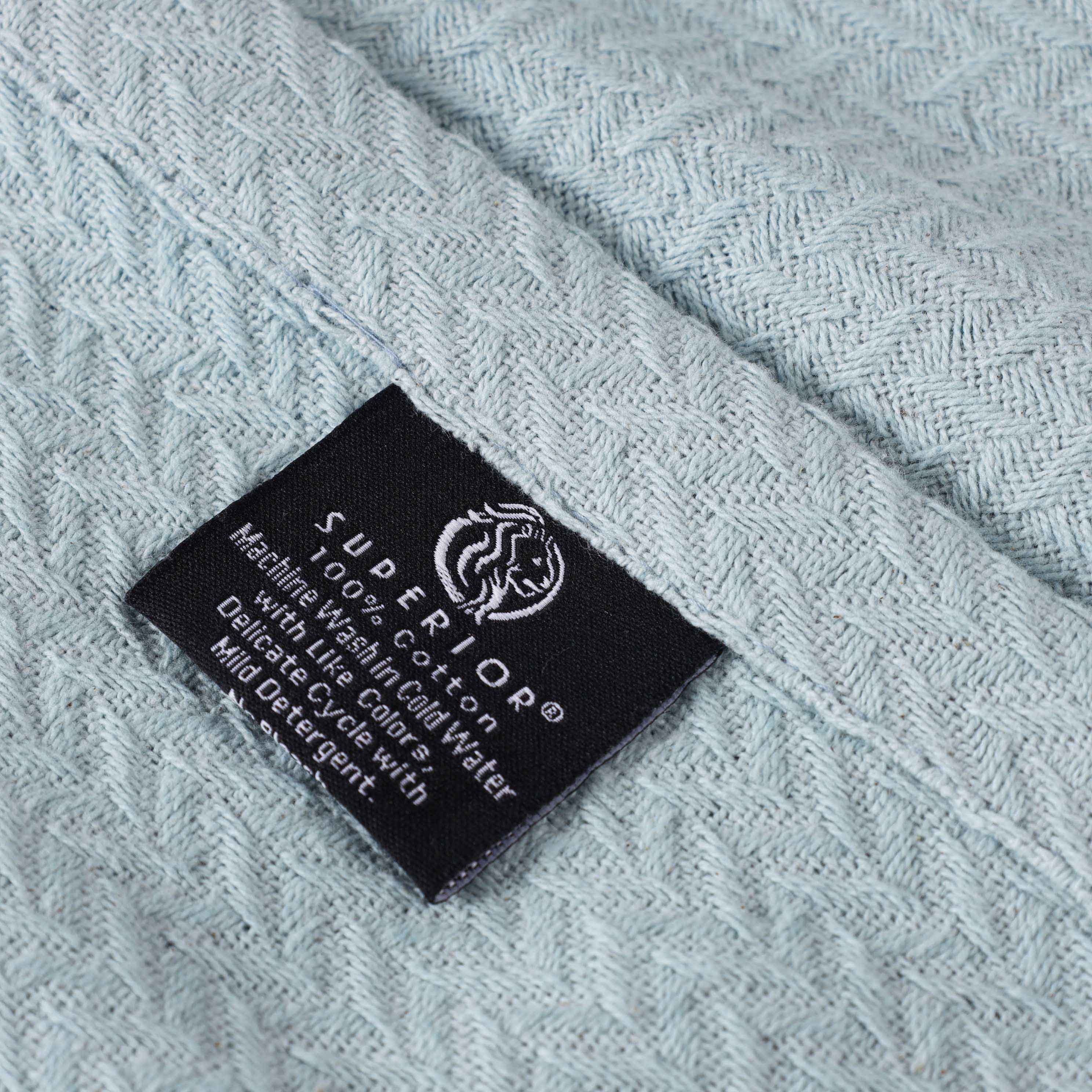 Nobel Cotton Textured Chevron Lightweight Woven Blanket - Blue Nile Mills