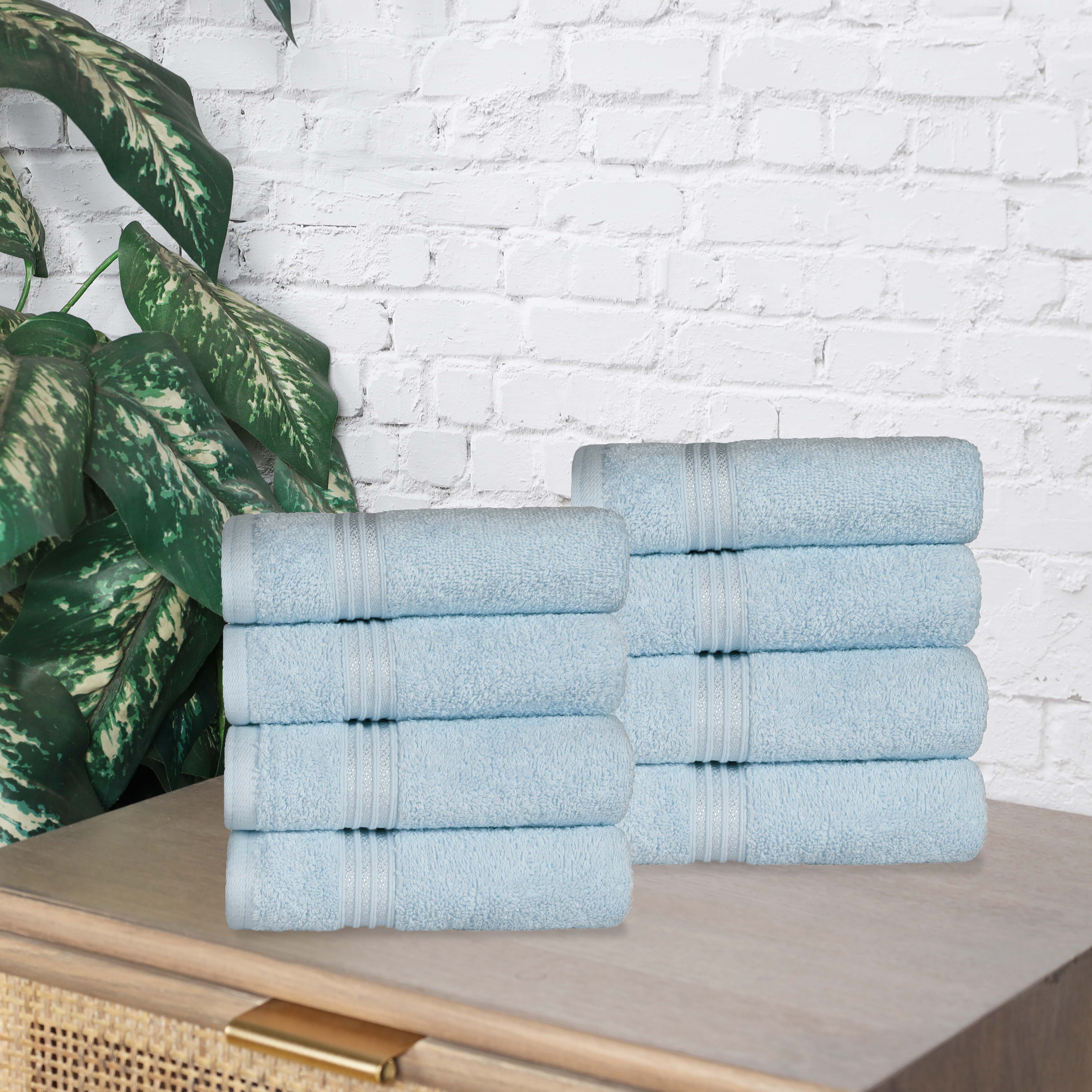 Heritage Egyptian Cotton Hand Towel Set of 8 - Blue Nile Mills