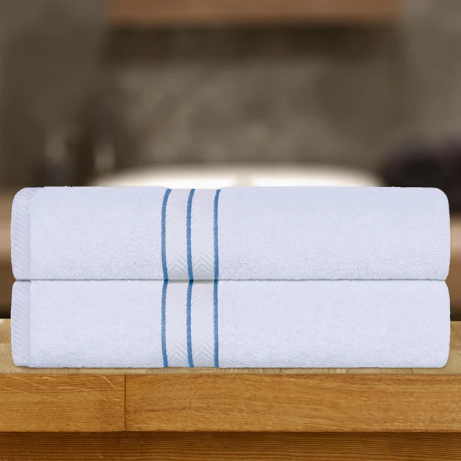Turkish Cotton Ultra-Plush Solid 2-Piece Highly Absorbent Bath Sheet Set - Blue Nile Mills