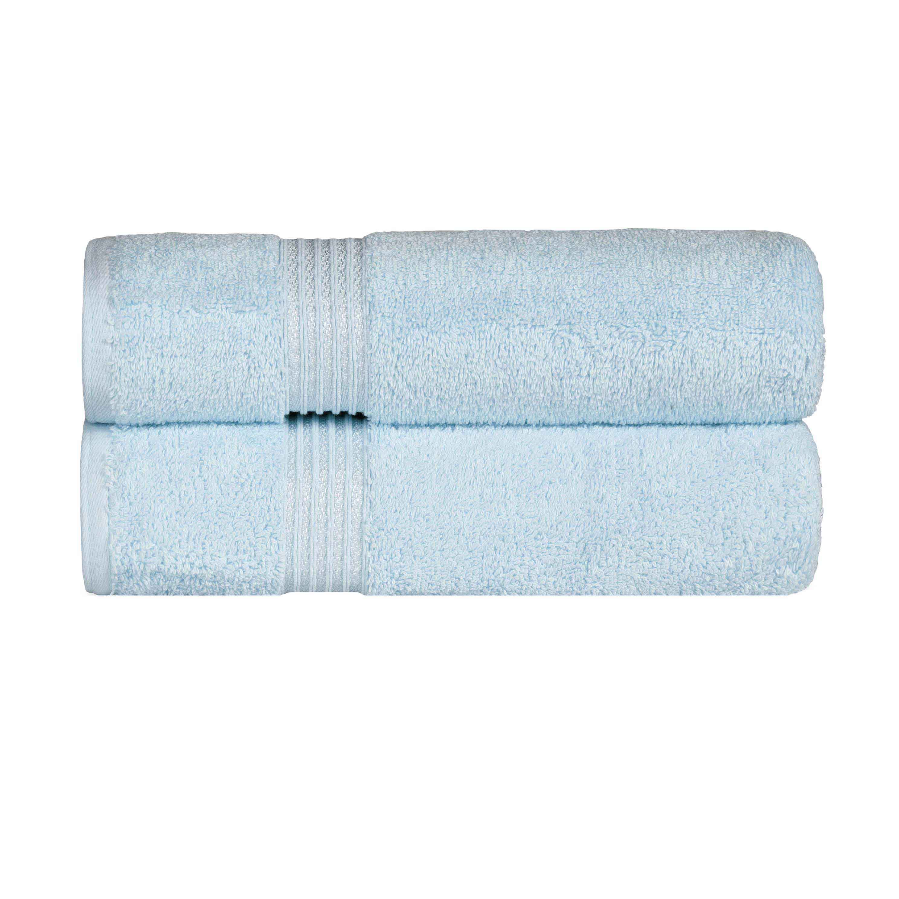 Egyptian Cotton Highly Absorbent Solid Ultra Soft Bath Towel Set of 2 - Blue Nile Mills