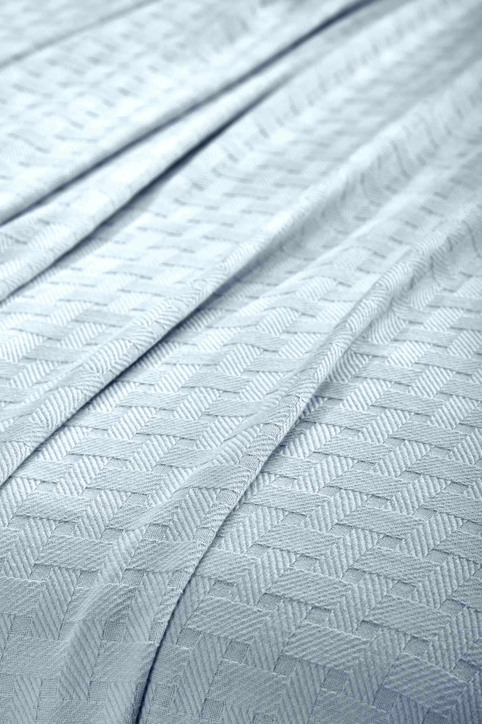 Basketweave All Season Cotton Bed Blanket - Blue Nile Mills