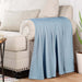 All-Season Chevron Cotton Bed Blanket & Sofa Throw - Light Blue