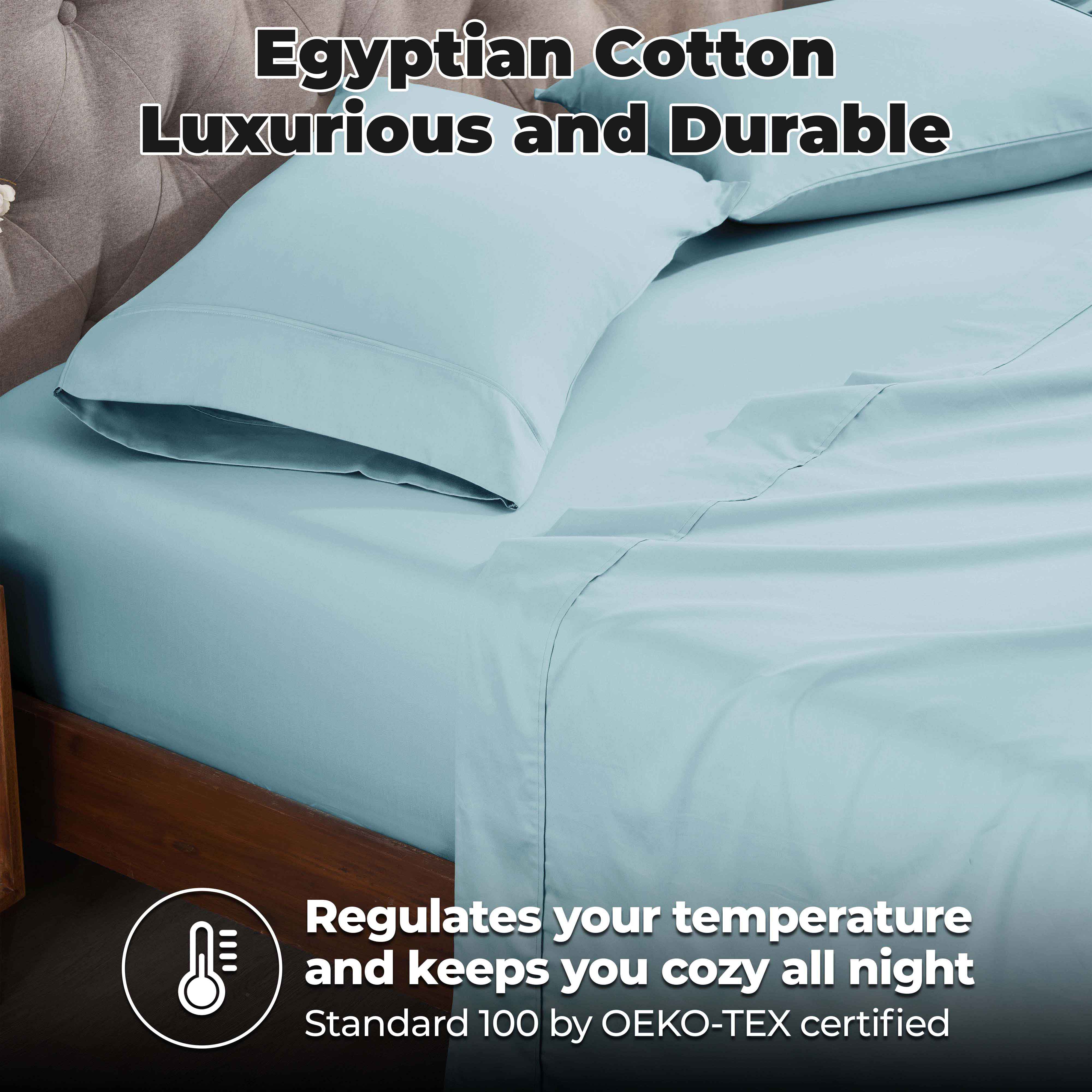 Egyptian Cotton 400 Thread Count Solid Bed Sheet Set - Blue Nile Mills