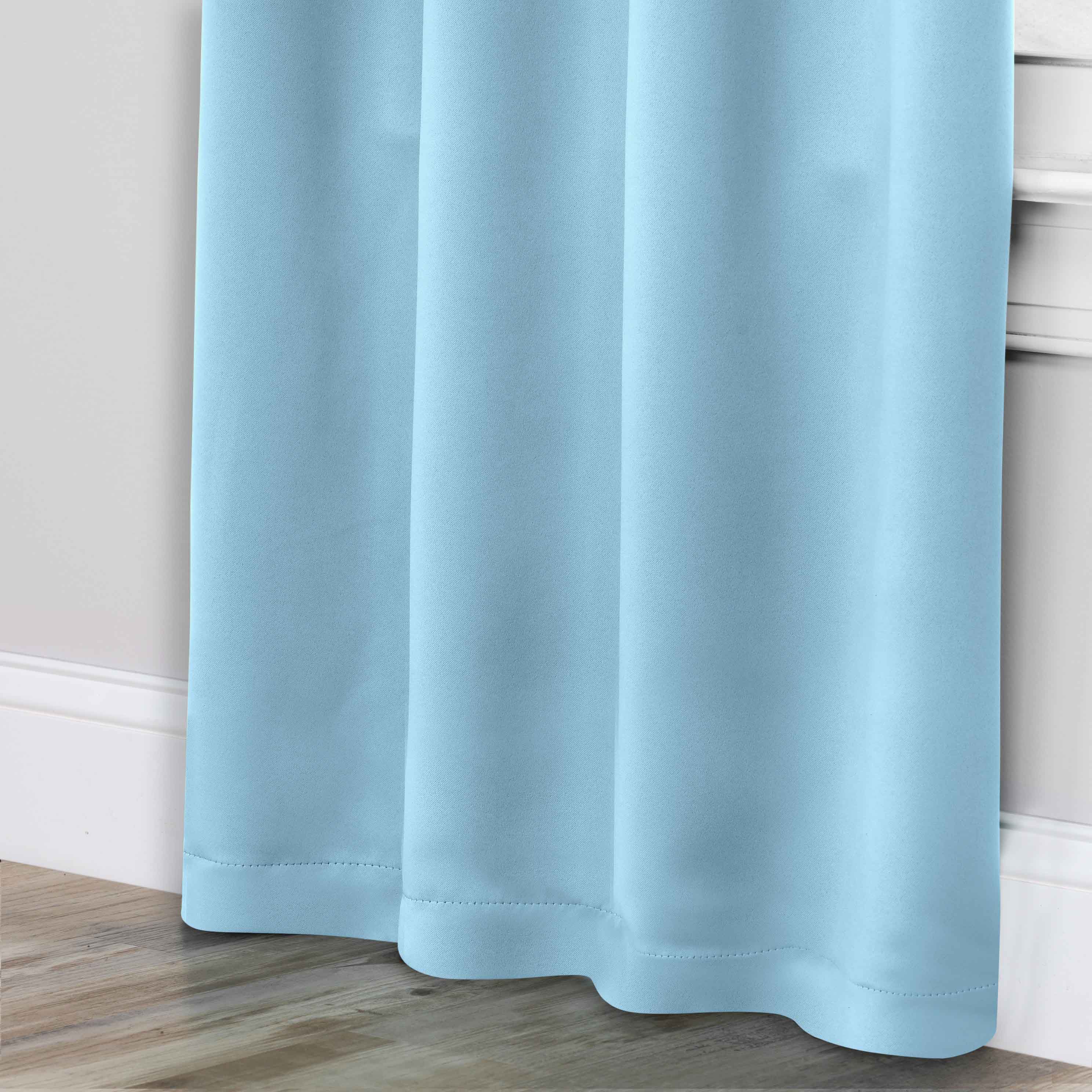 Solid Machine Washable Room Darkening Blackout Curtains, Set of 2 - Blue Nile Mills