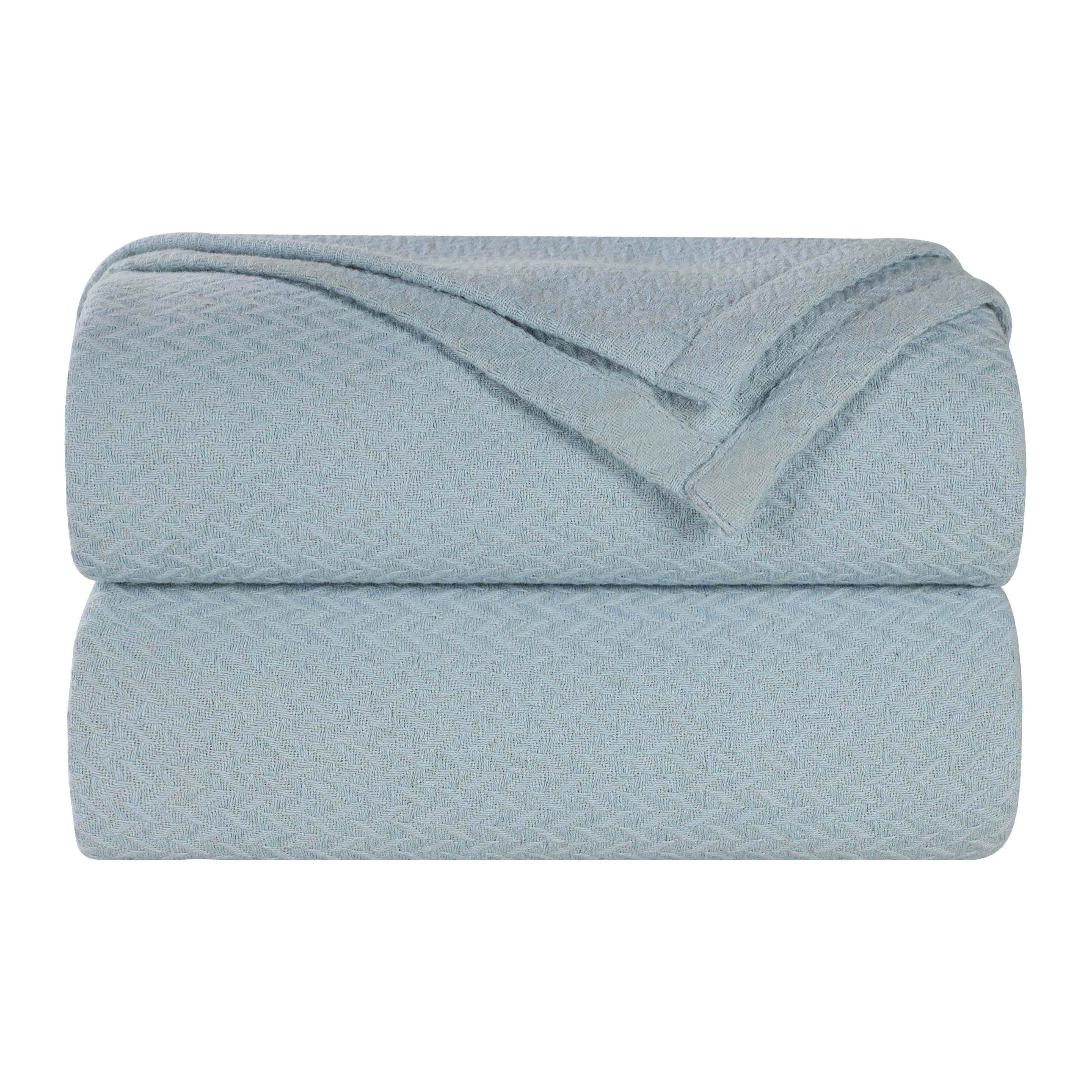 Nobel Cotton Textured Chevron Lightweight Woven Blanket - Blue Nile Mills