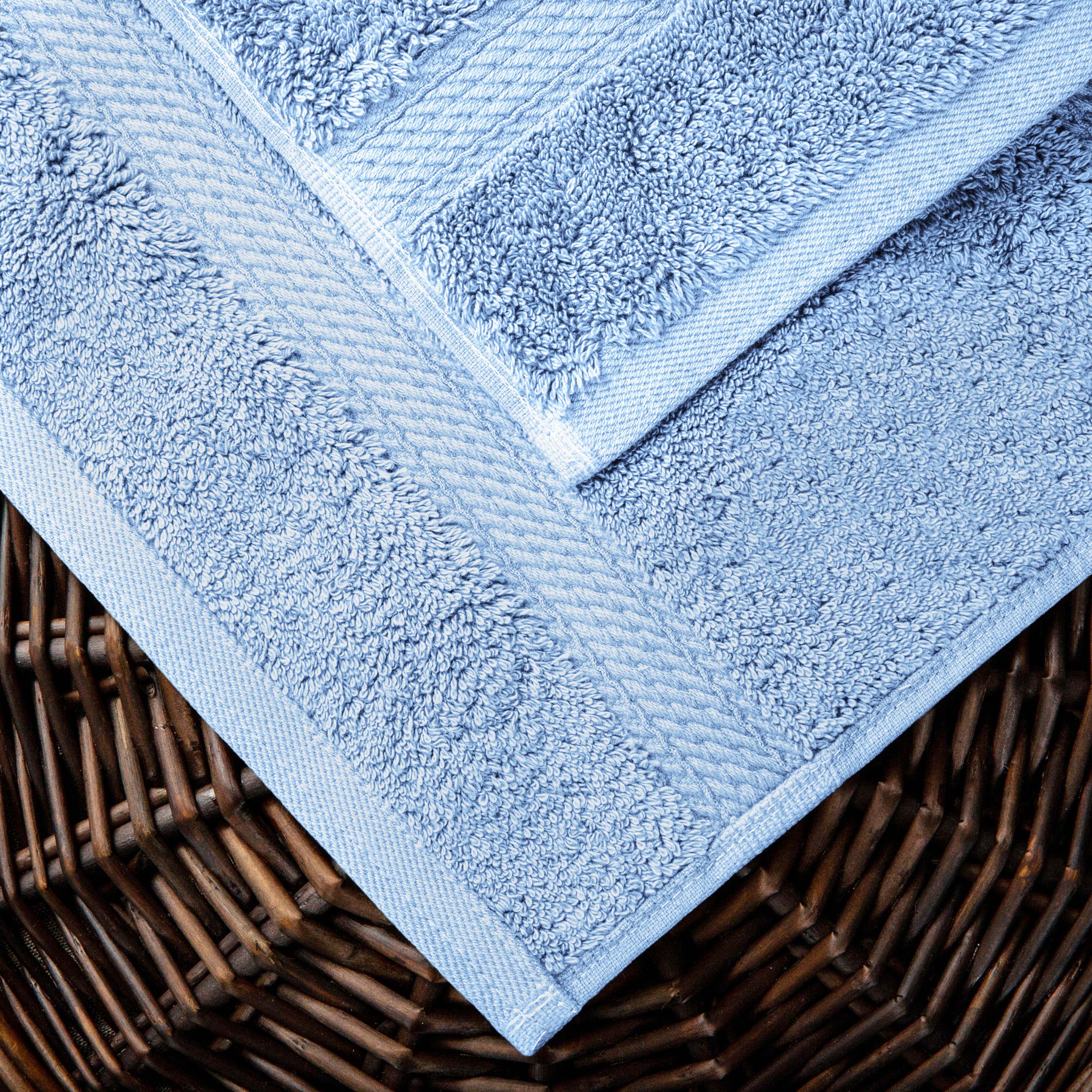 Egyptian Cotton Pile Plush Heavyweight Luxury Soft Face Towel Set of 6 - Blue Nile Mills