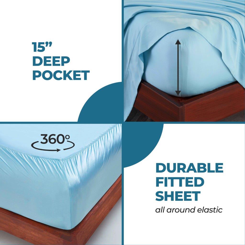 Modal from Beechwood 300 Thread Count Solid Deep Pocket Sheet Set - Blue Nile Mills
