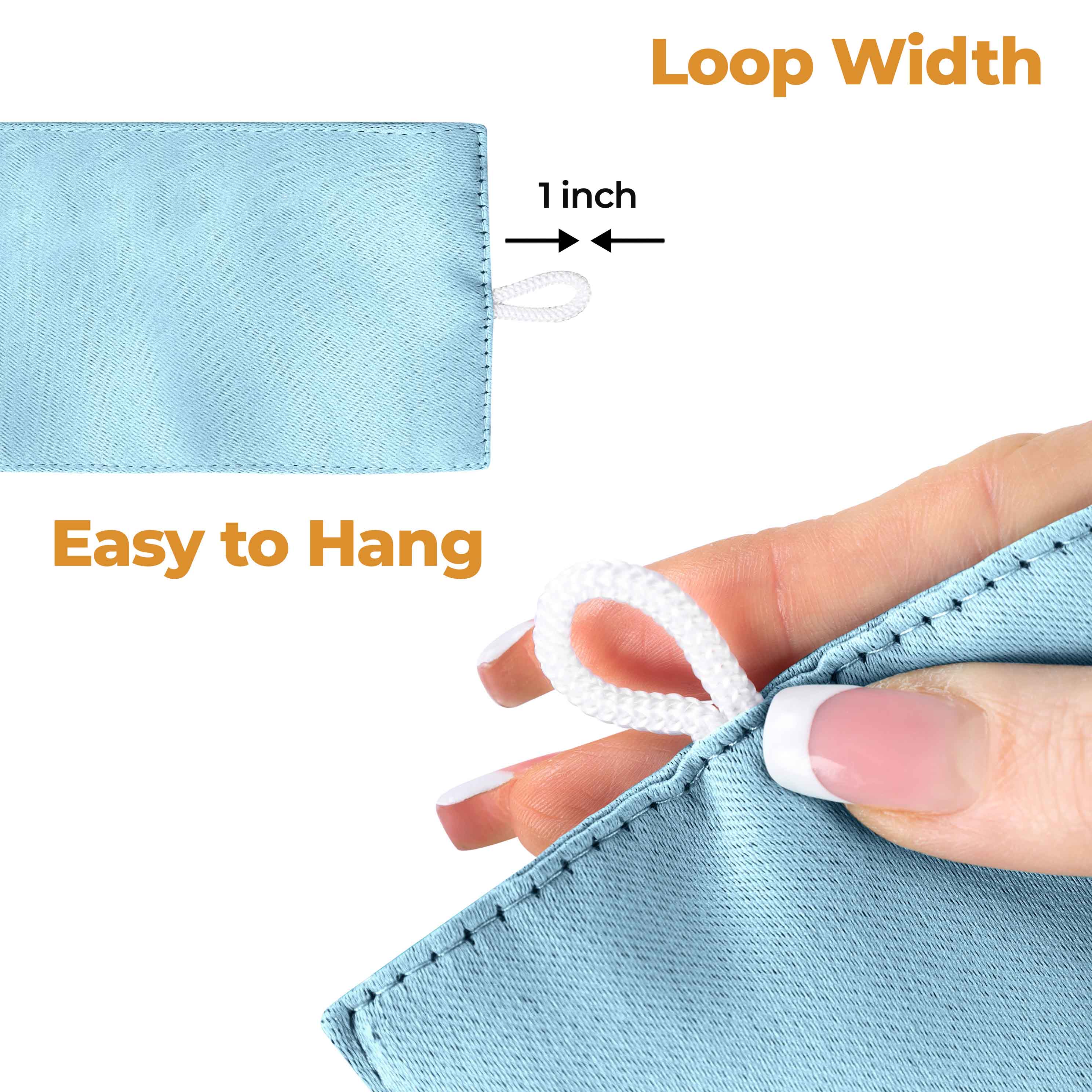 Solid Machine Washable Room Darkening Blackout Curtains, Set of 2 - Blue Nile Mills