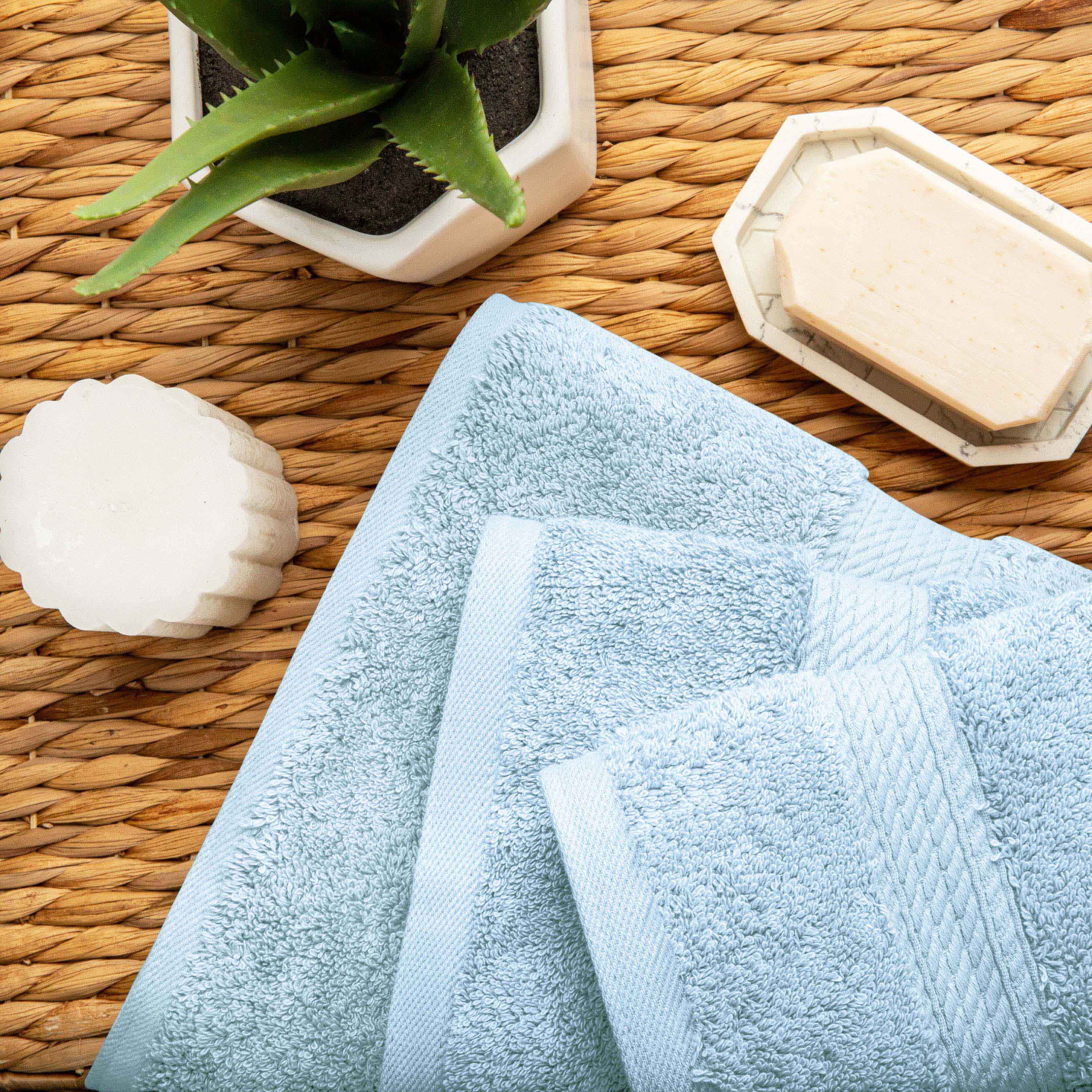 Egyptian Cotton Pile Plush Heavyweight Luxury Soft 6-Piece Towel Set - Blue Nile Mills