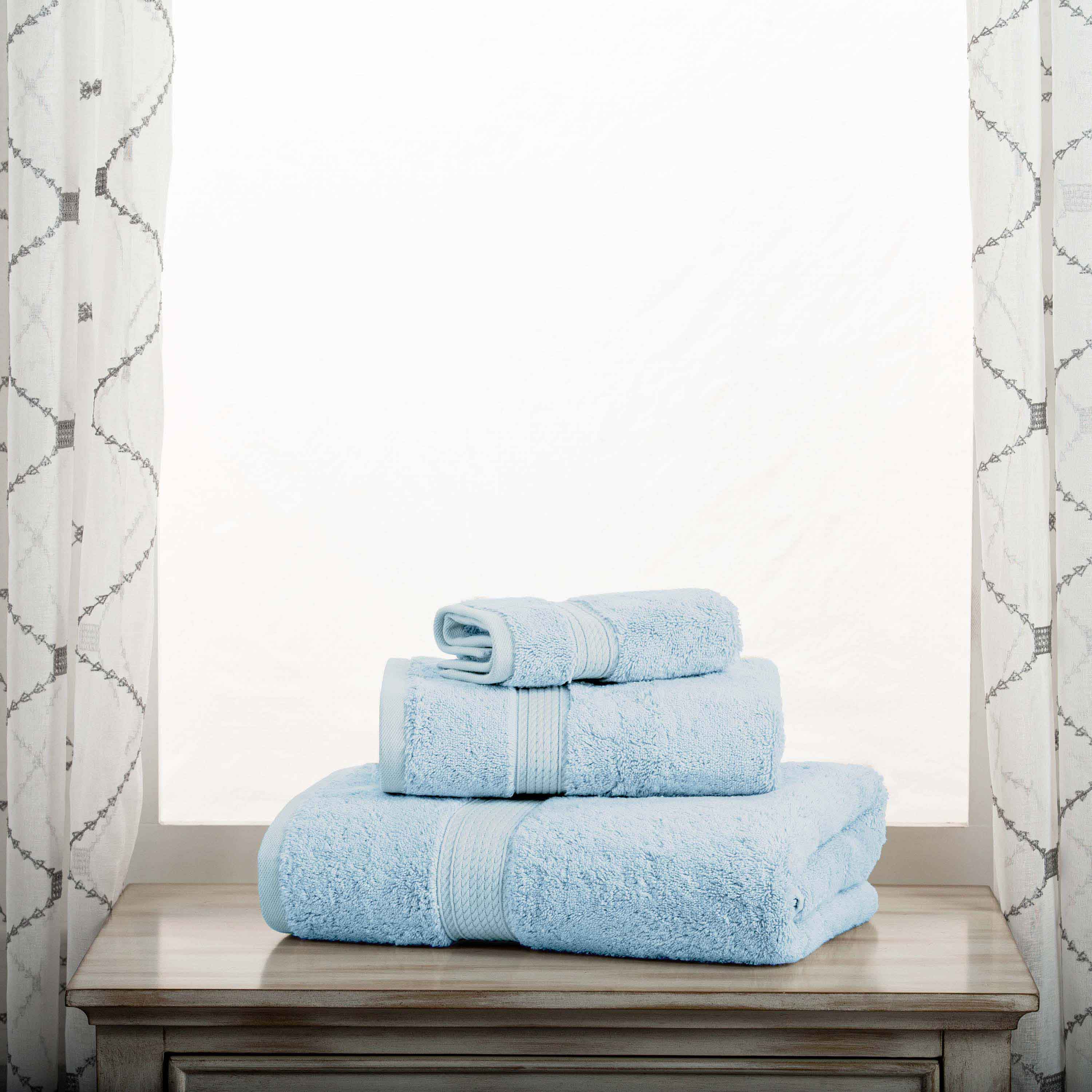 Egyptian Cotton Pile Plush Heavyweight Luxury Soft 3-Piece Towel Set - Blue Nile Mills