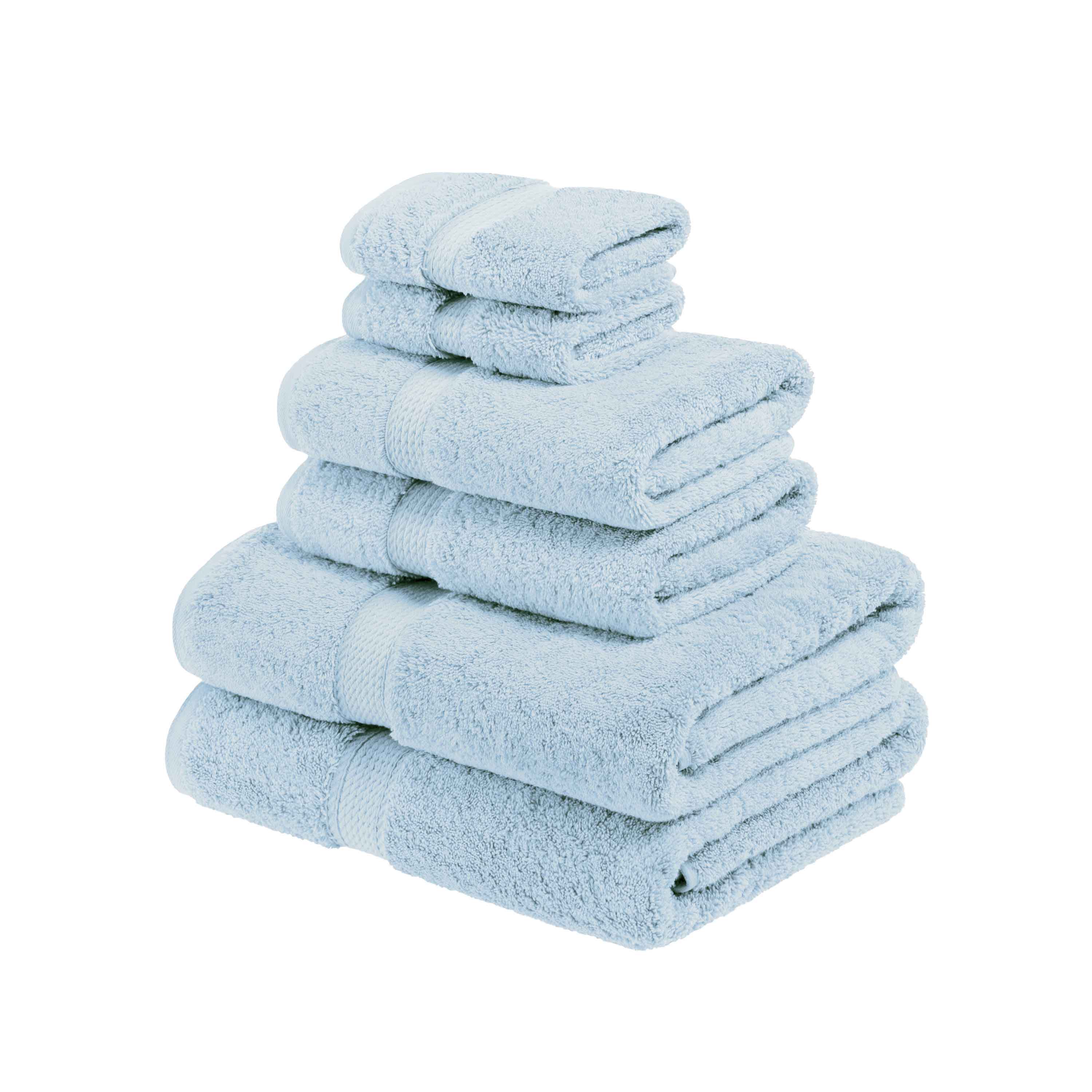 Egyptian Cotton Pile Plush Heavyweight Luxury Soft 6-Piece Towel Set - Blue Nile Mills