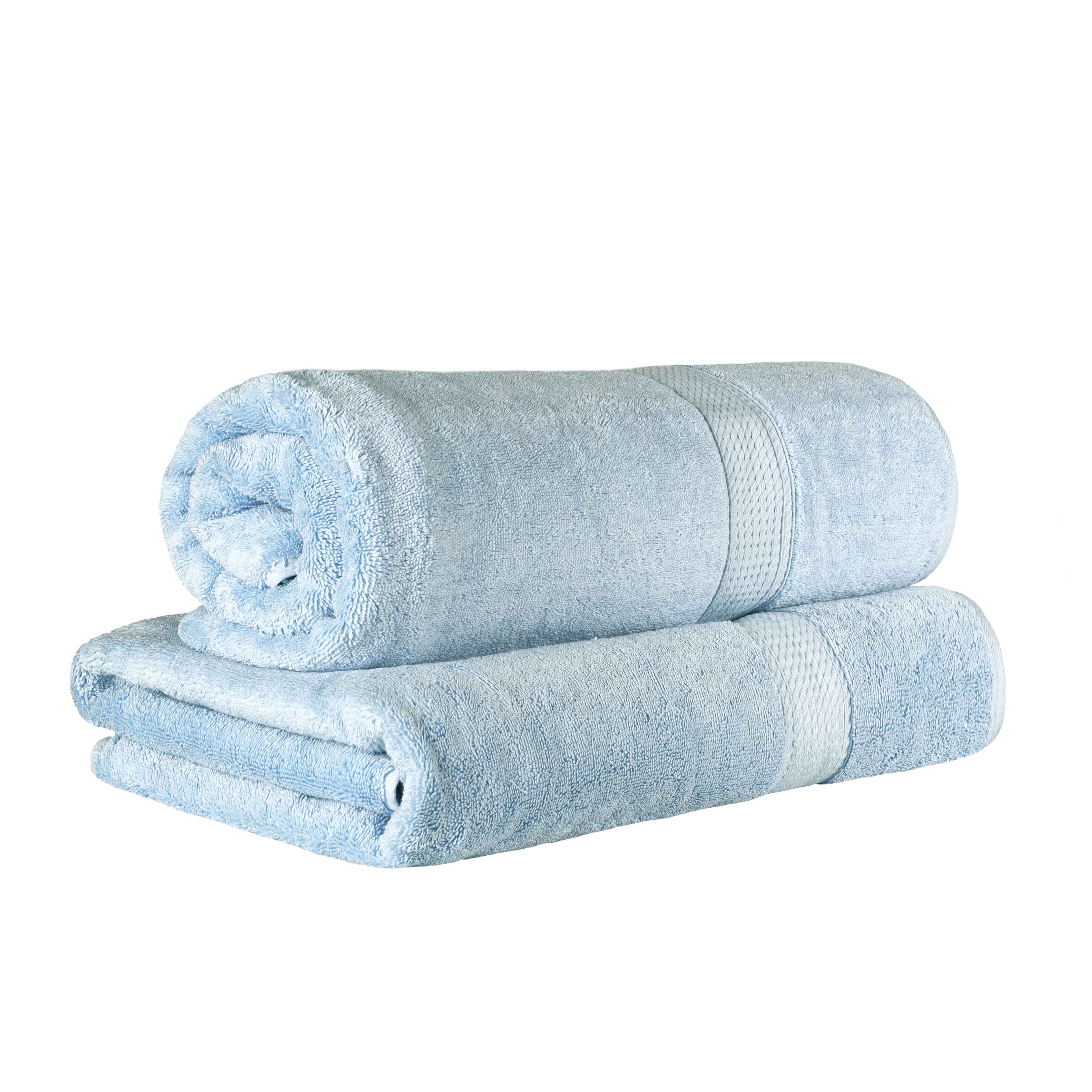 Egyptian Cotton Pile Plush Heavyweight Luxury Soft Bath Sheet Set of 2 - Blue Nile Mills